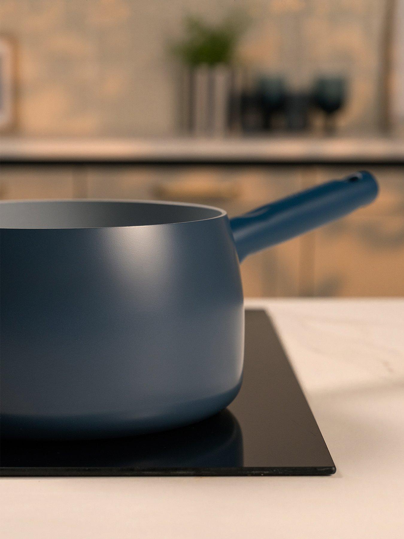 Image 4 of 5 of Prestige Ceramic Edition - 5pce Set (16, 18, 20cm S/pans 20 &amp; 28cm Frys) (17178 / 79) French Navy