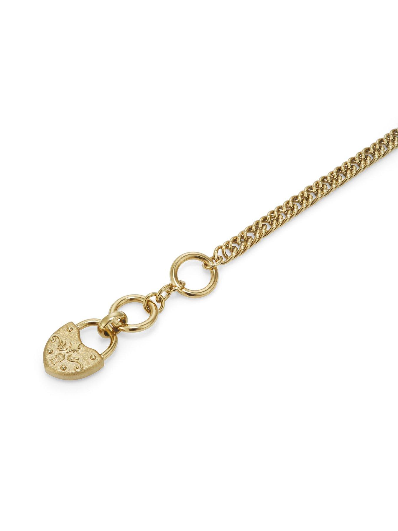 Image 2 of 7 of Olivia Burton Gold IP Lock Heart Toggle Bracelet