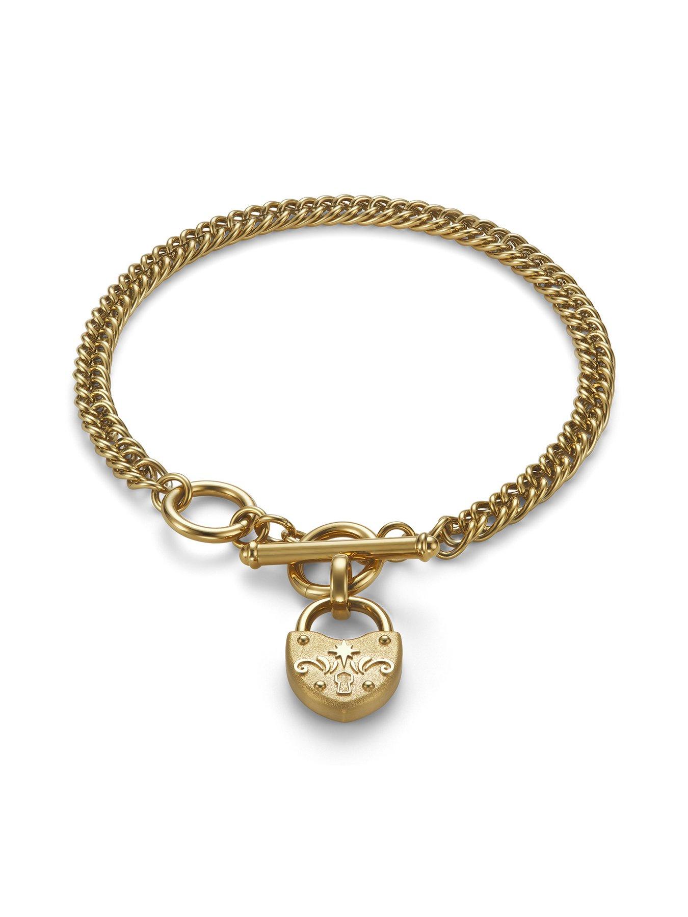 Image 3 of 7 of Olivia Burton Gold IP Lock Heart Toggle Bracelet