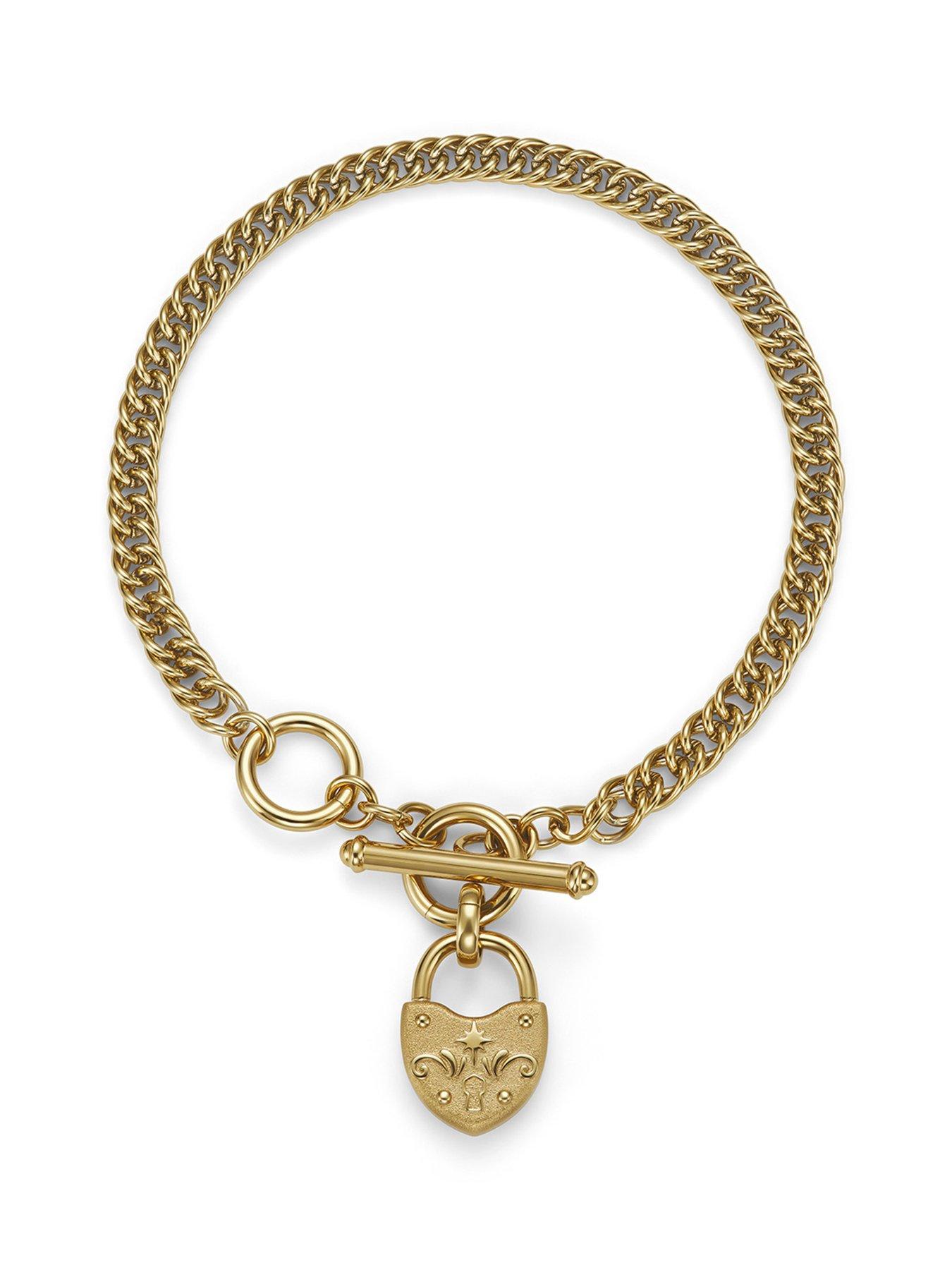 Image 5 of 7 of Olivia Burton Gold IP Lock Heart Toggle Bracelet