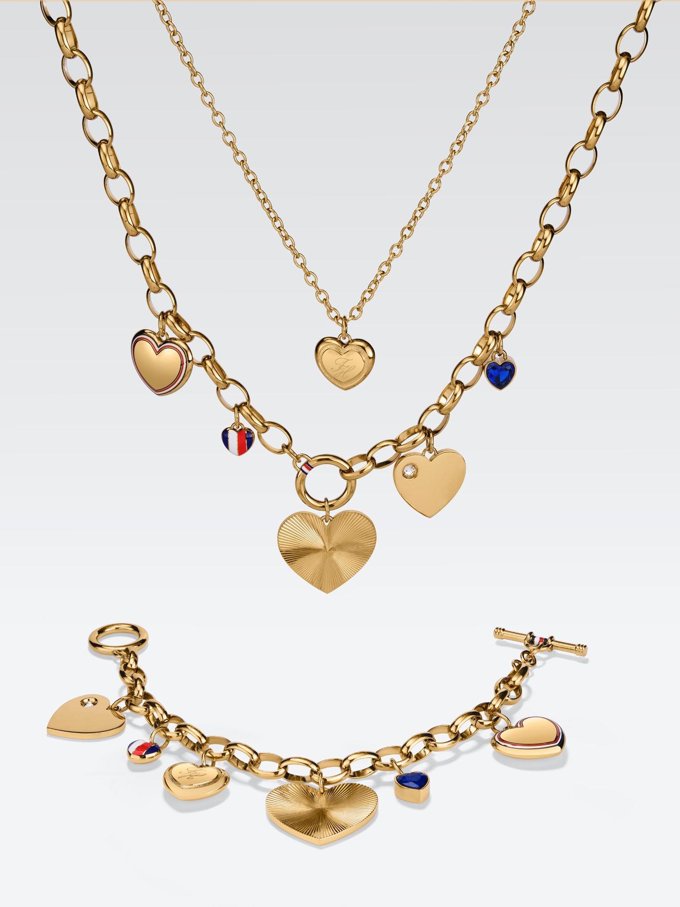 Image 2 of 6 of Tommy Hilfiger Gold Plated Heart Charm Bracelet