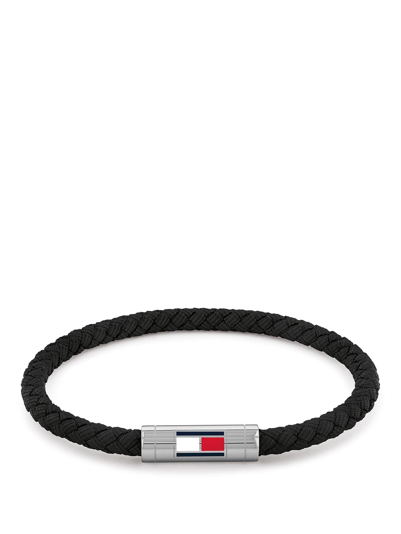 Tommy Hilfiger Men's Black Nylon Bracelet