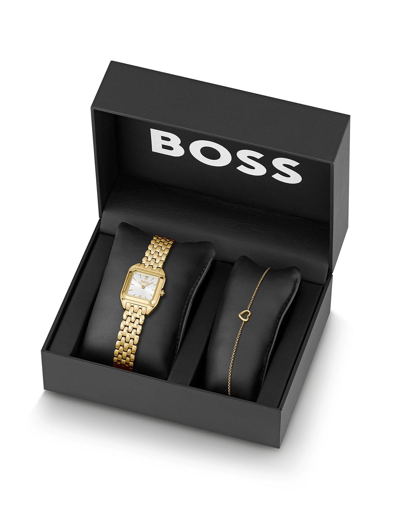 BOSS Ladies BOSS Giftset Mae Petite Gold Ip Watch and Bracelet