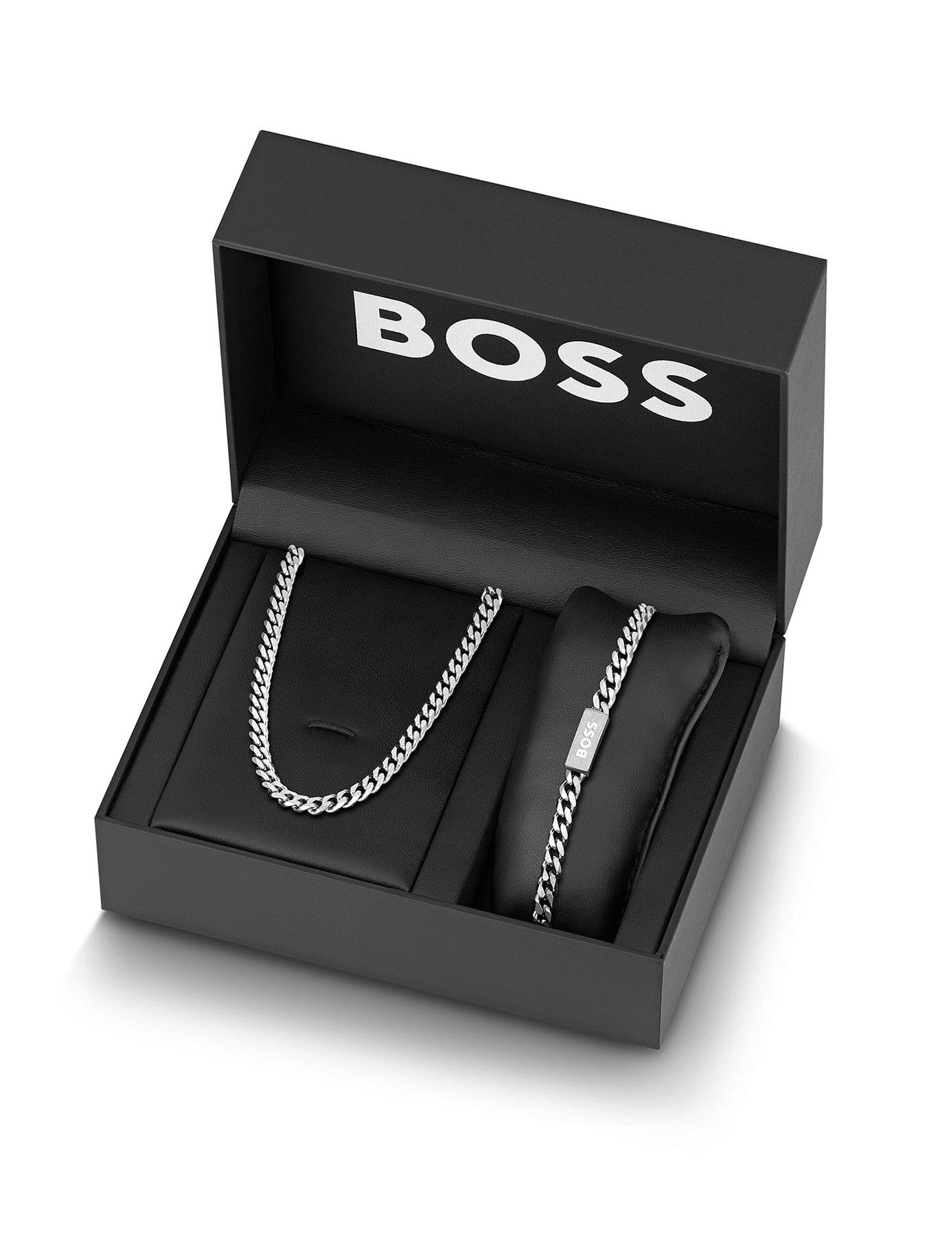 BOSS Gents BOSS Chain for Him Stainless Steel Necklace & Bracelet Gift Set