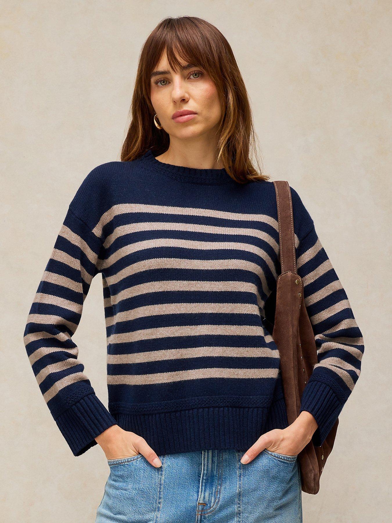 Image 1 of 5 of White Stuff Taylor Wool Blend Jumper - Navy