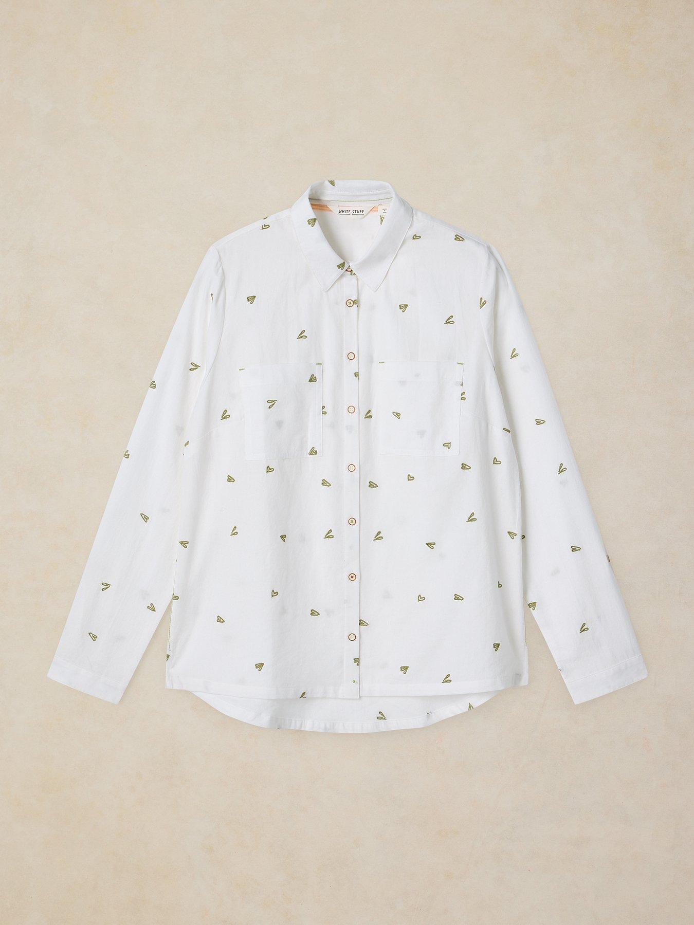 Image 5 of 5 of White Stuff Sophie Cotton Printed Button-Through Shirt - Cream
