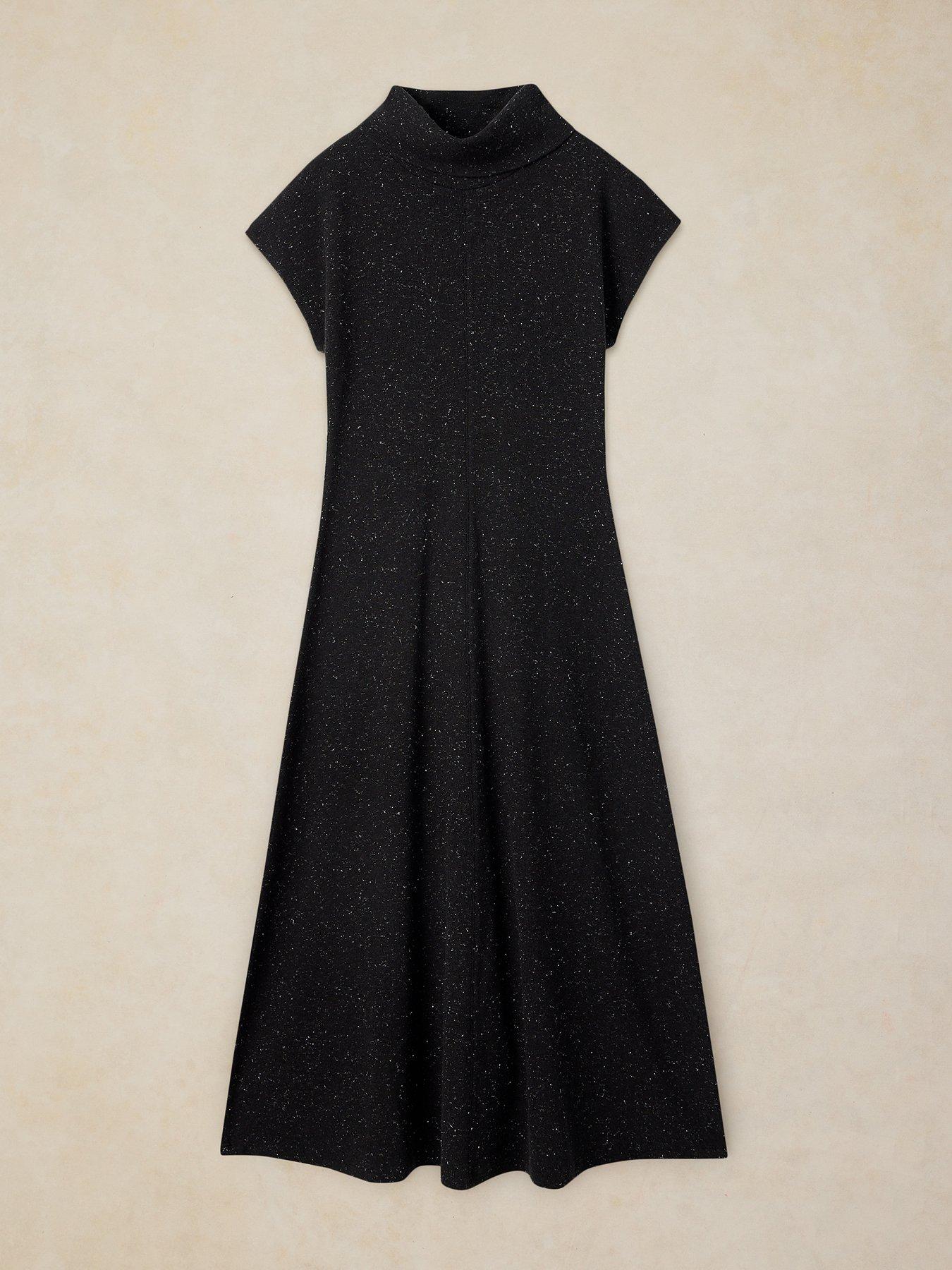 Image 5 of 5 of White Stuff Womens Ruby Roll Neck Sparkle Dress - Grey