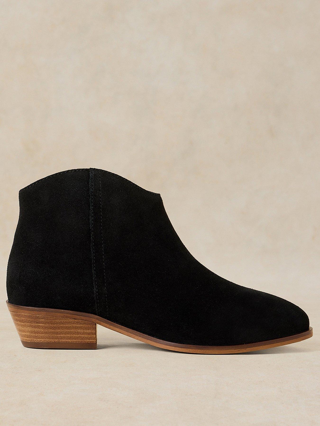 White Stuff Mae Suede Ankle Boot - Black