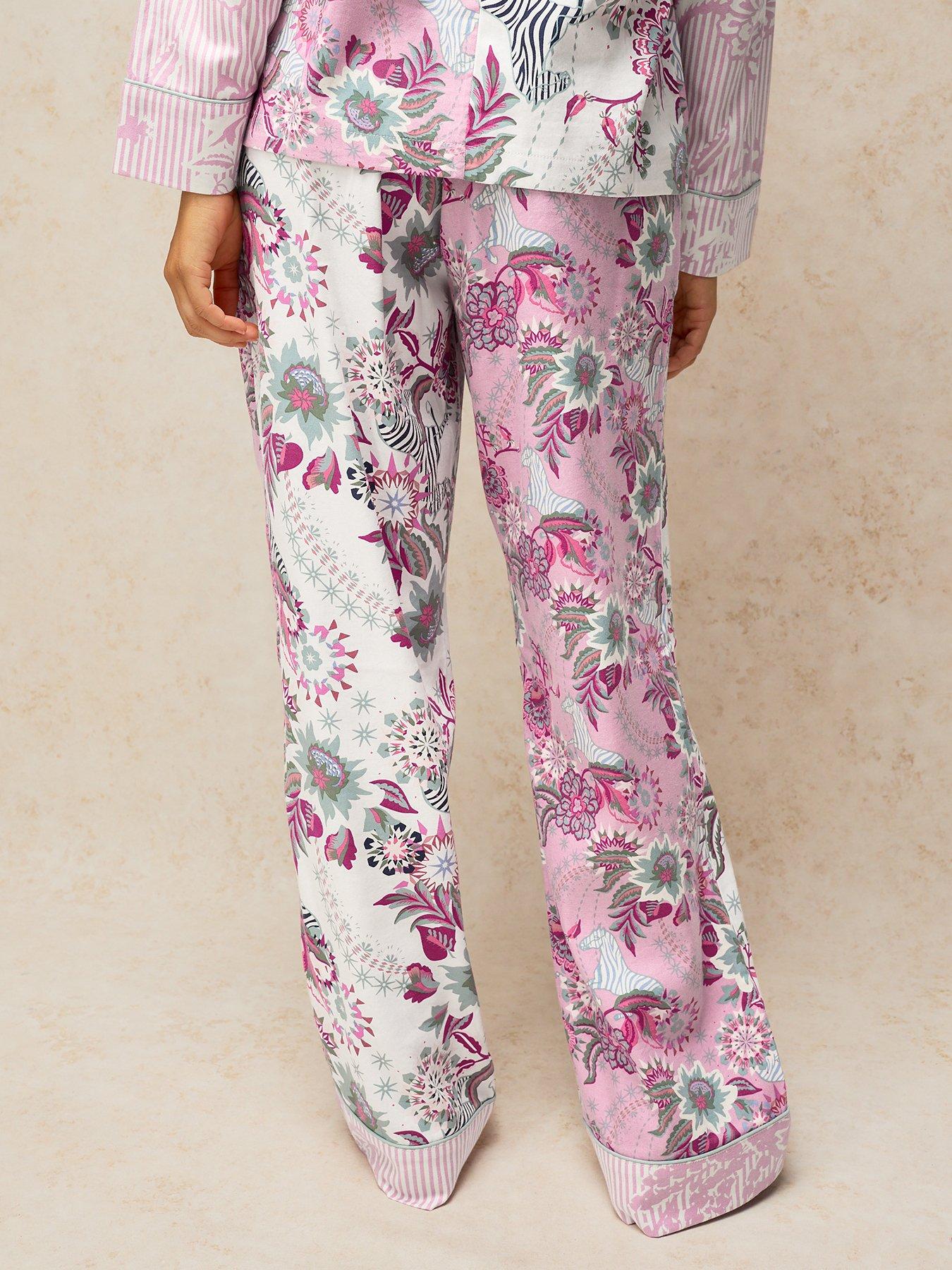Image 2 of 5 of White Stuff Womens Nina Wide Leg Pyjama Bottoms - Pink