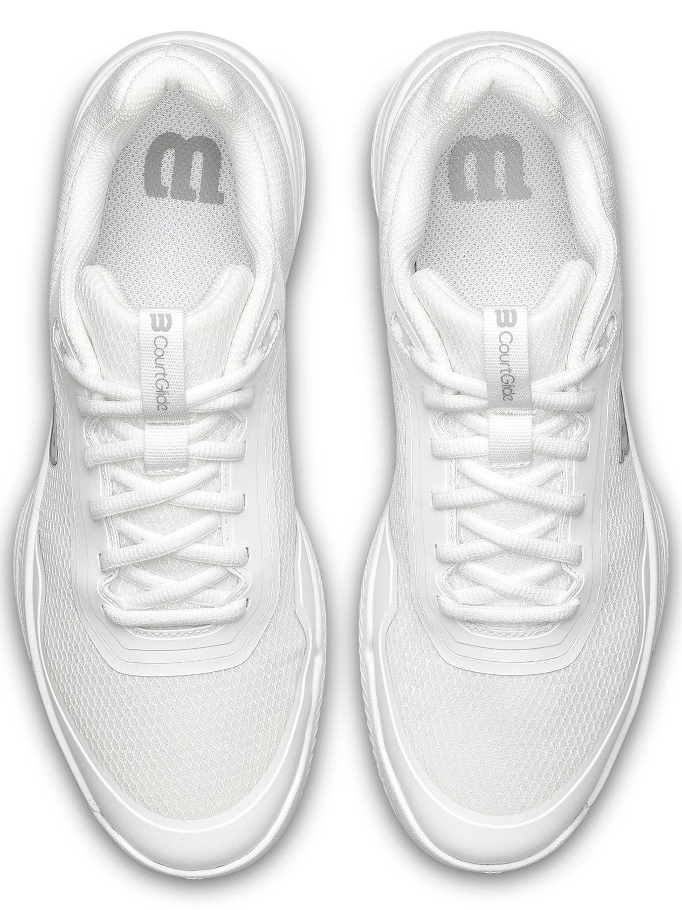 Image 4 of 6 of Wilson Womens Courtglide Lace-Up Tennis Trainers - White