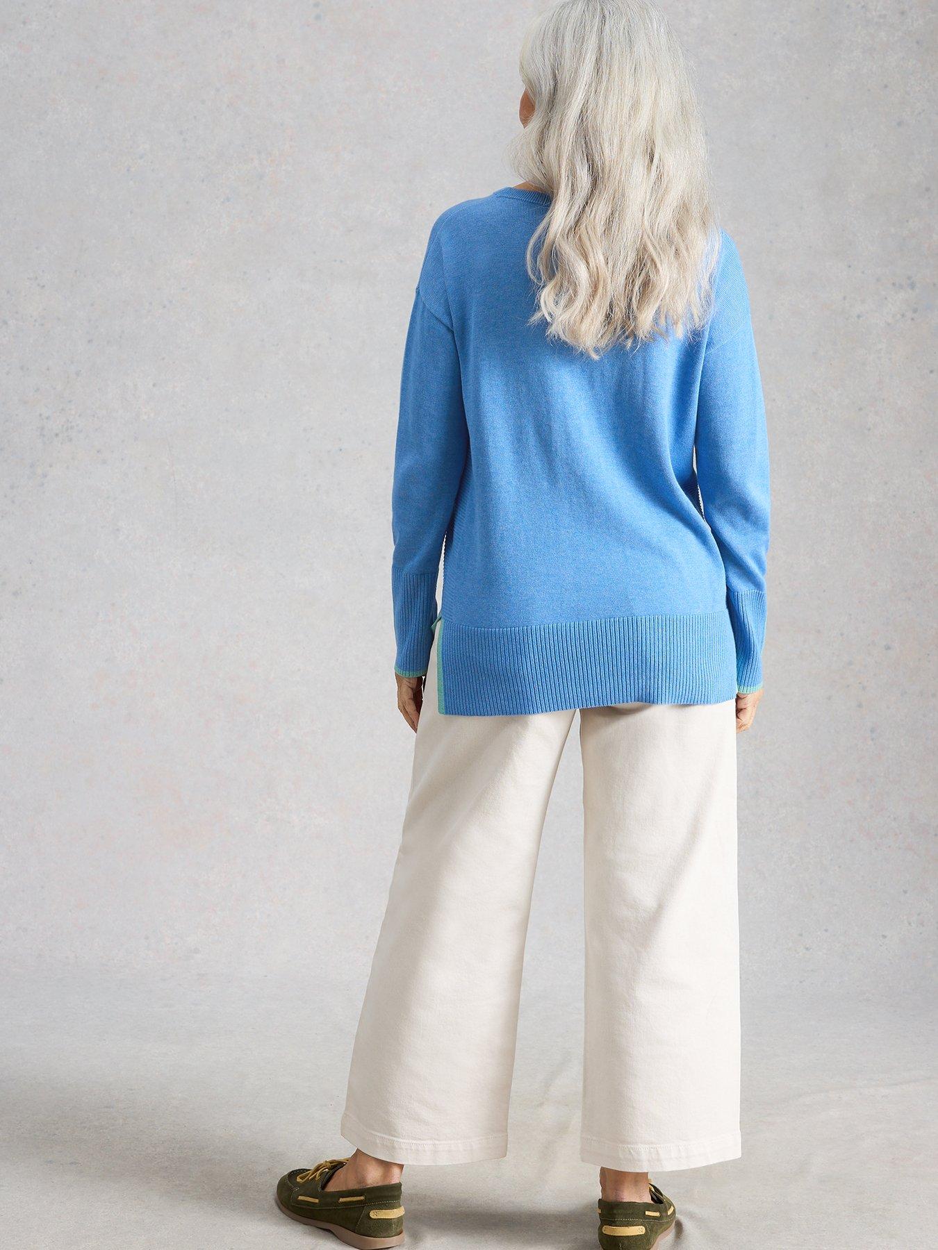 Image 2 of 5 of White Stuff Olive Crew Neck Fine Knit Jumper - Blue