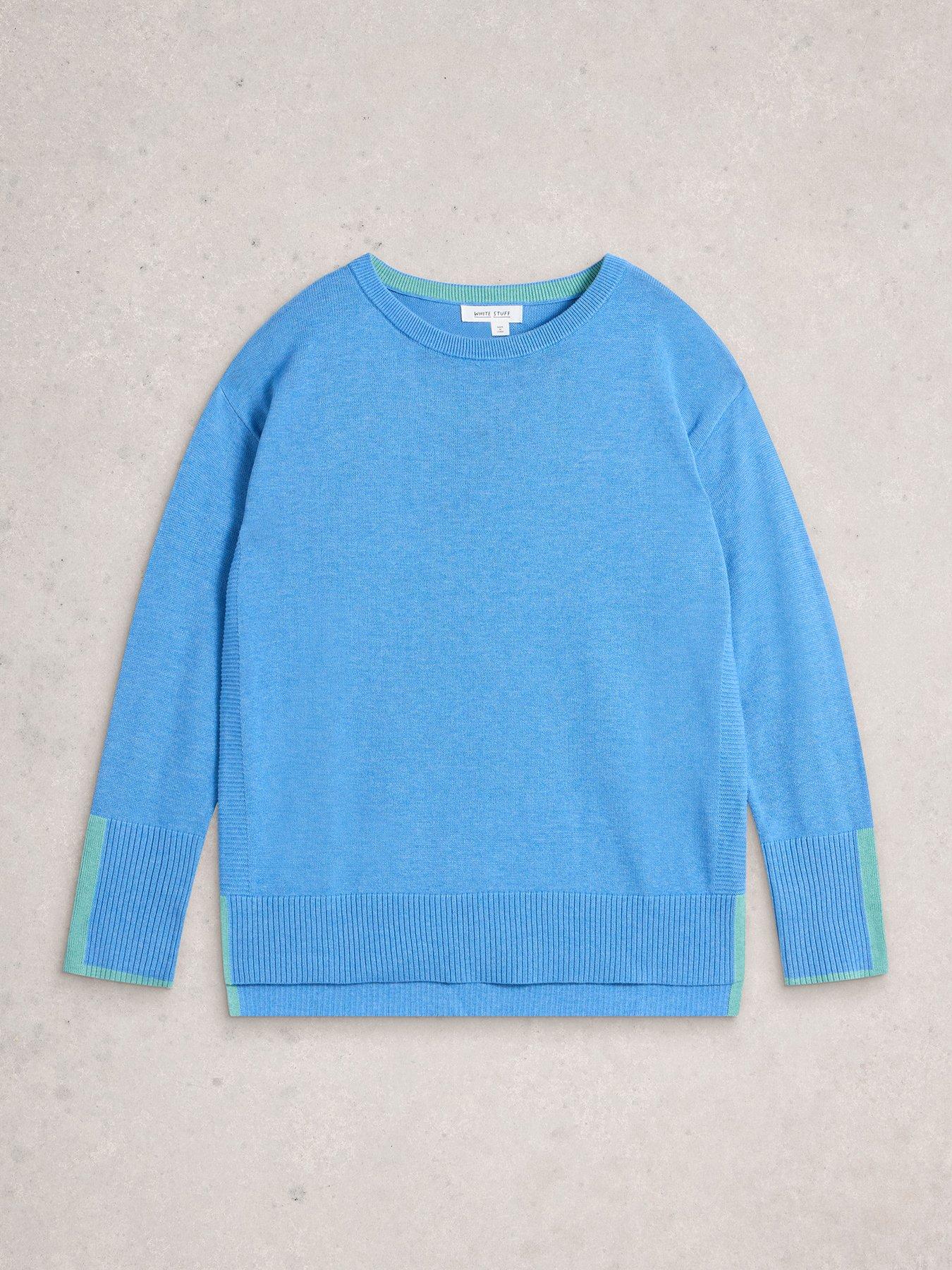 Image 5 of 5 of White Stuff Olive Crew Neck Fine Knit Jumper - Blue