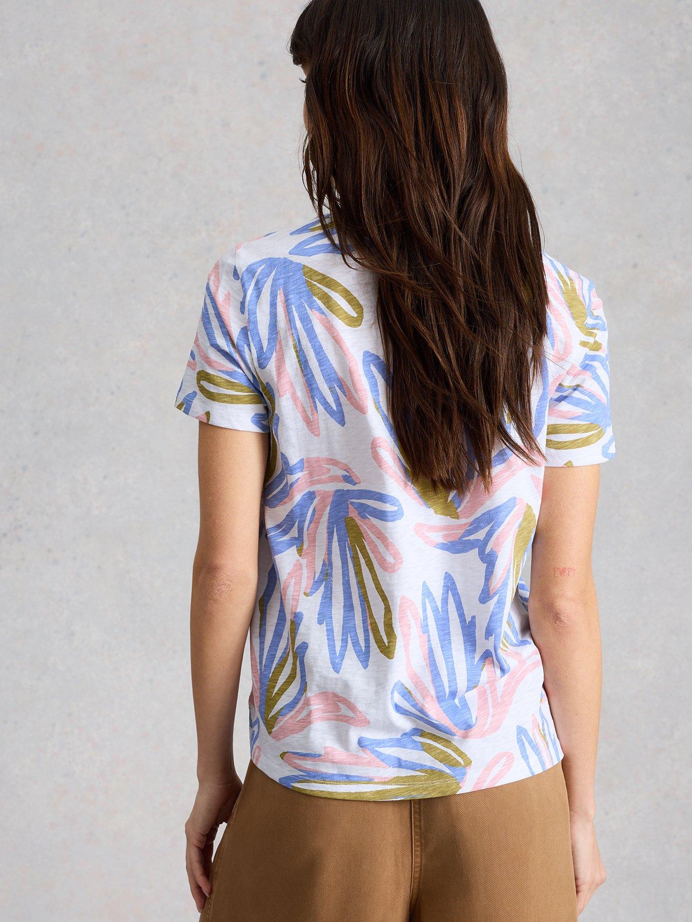 Image 2 of 5 of White Stuff Abbie Printed Crew Neck T-Shirt - Cream