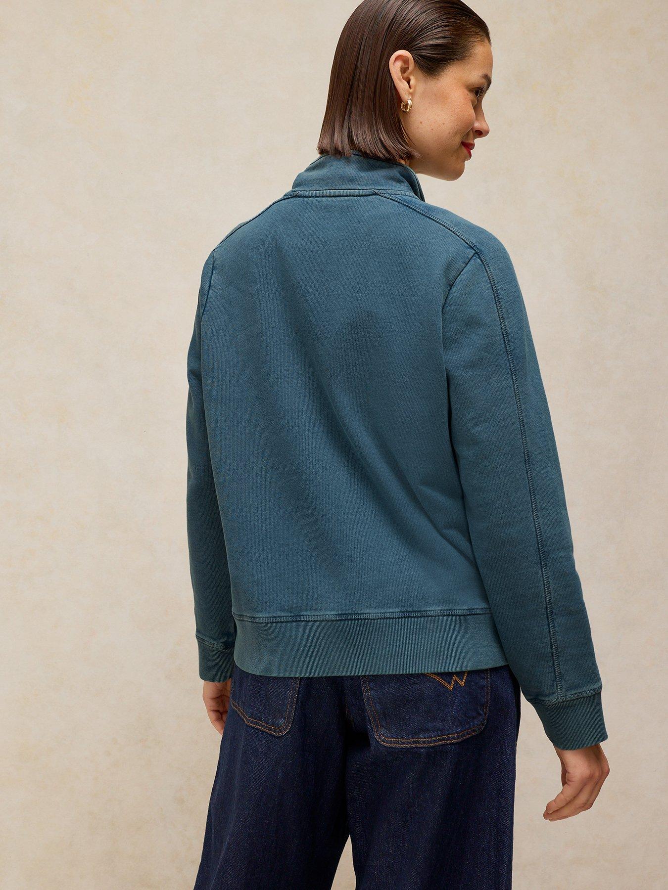 Image 2 of 5 of White Stuff Natalie Funnel Neck Sweatshirt - Blue