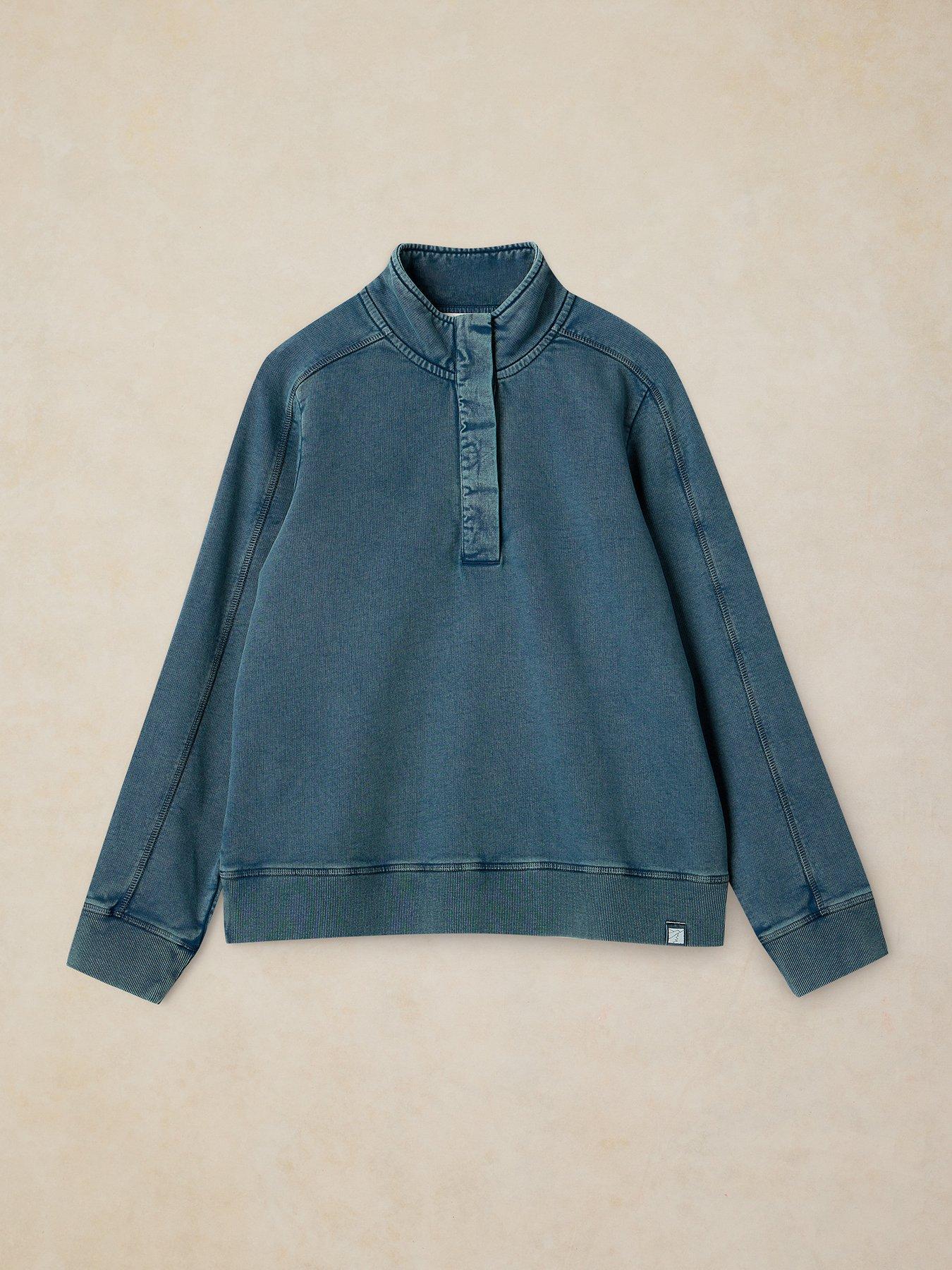 Image 5 of 5 of White Stuff Natalie Funnel Neck Sweatshirt - Blue