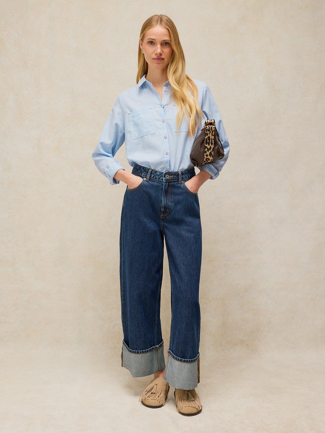 Image 3 of 5 of White Stuff Sophie Cotton Button-Through Shirt - Blue
