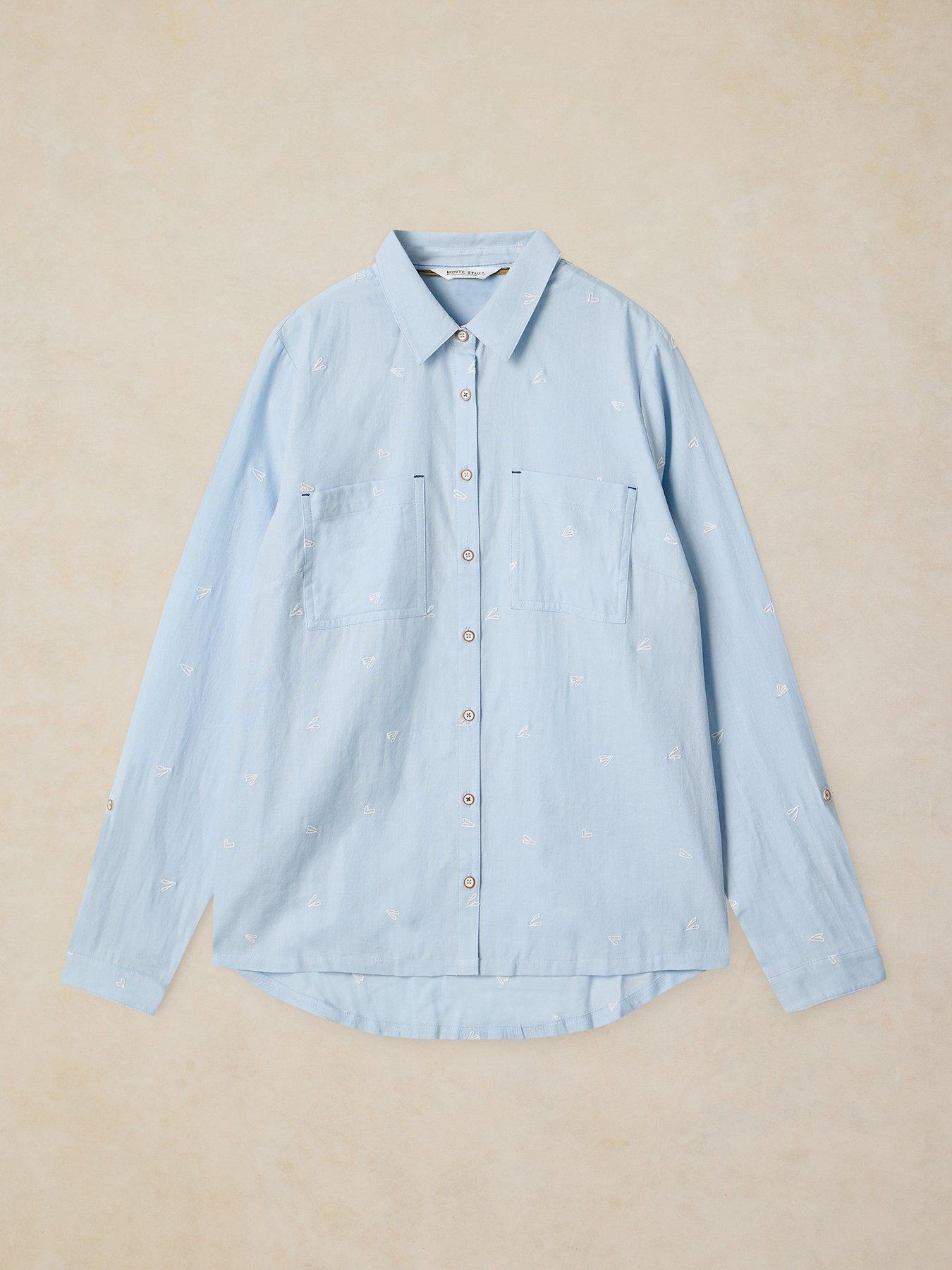 Image 5 of 5 of White Stuff Sophie Cotton Button-Through Shirt - Blue