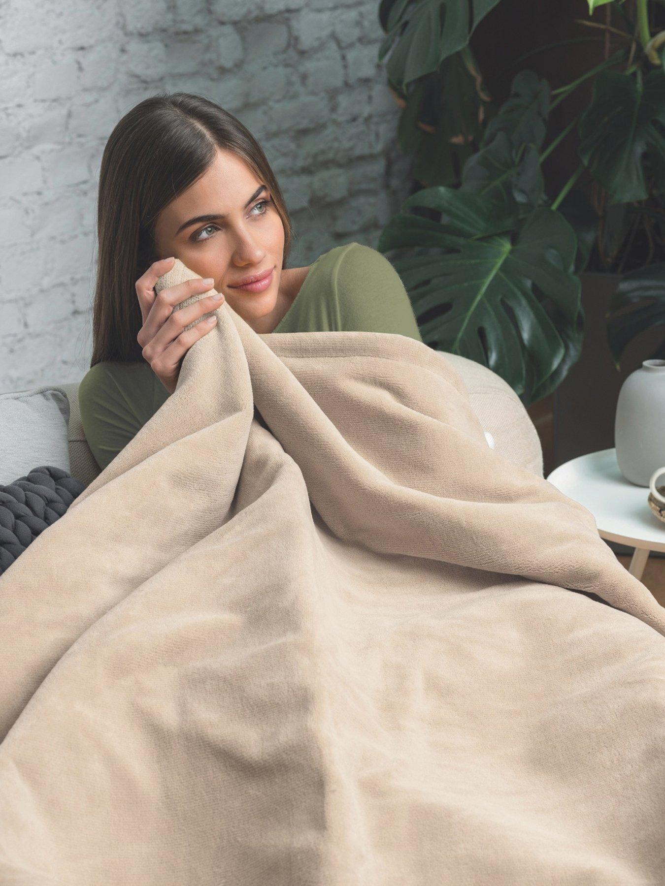 Image 1 of 4 of Dreamland Snuggle Up Warming Large Vanilla Latte Throw 120x160cm