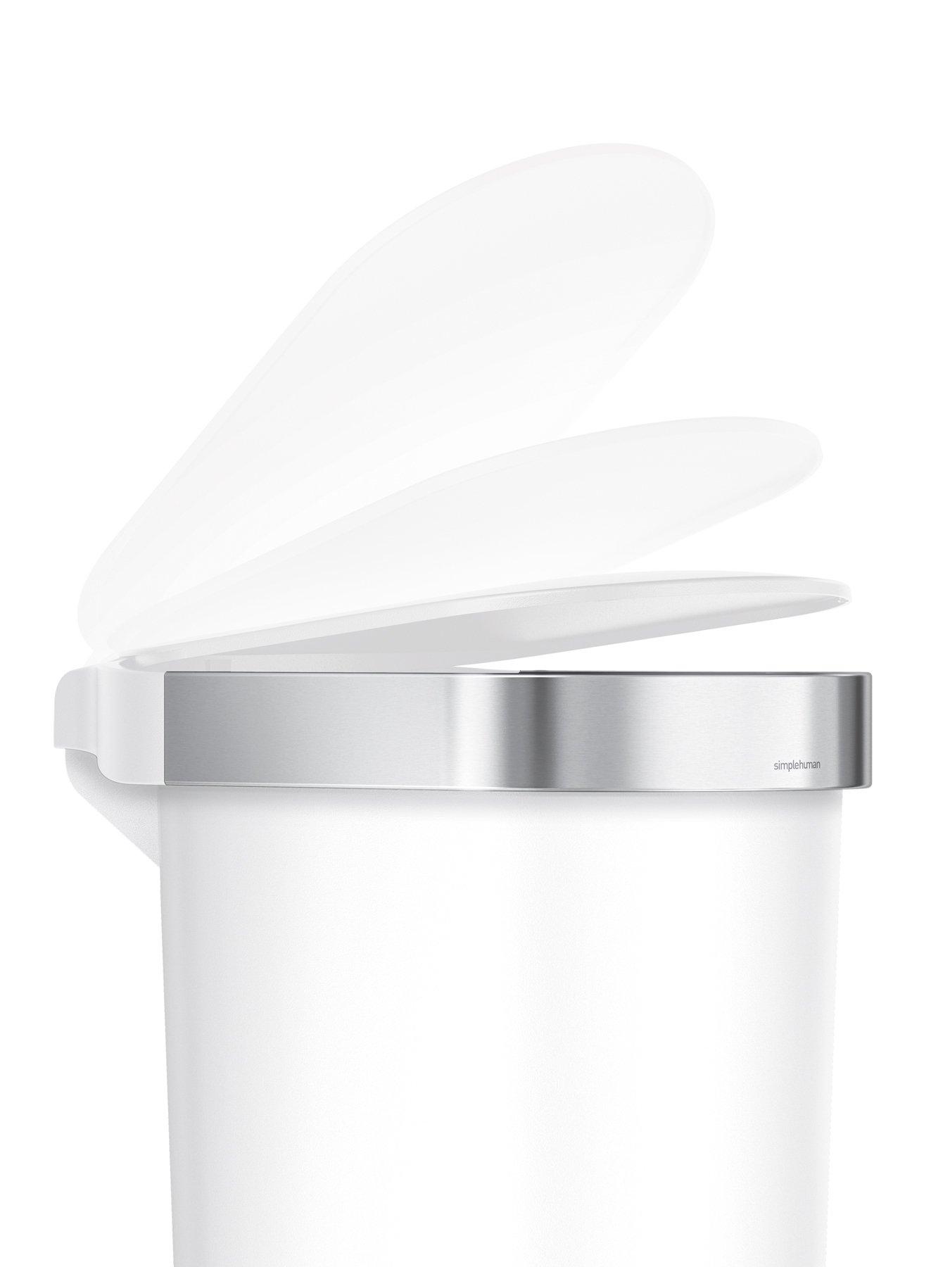 Image 4 of 7 of Simplehuman 40L Plastic Slim Pedal Bin With Liner Rim, White