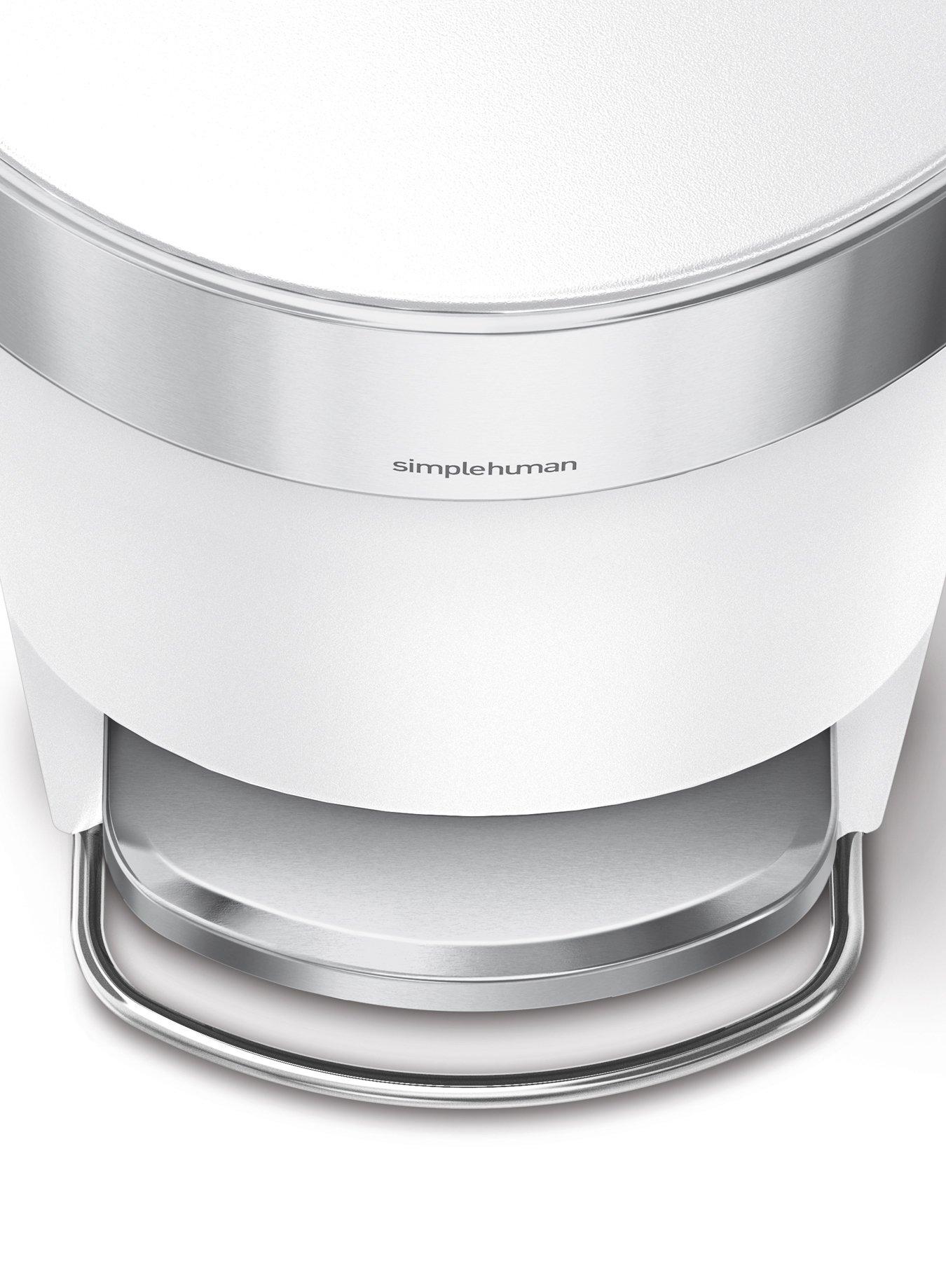 Image 5 of 7 of Simplehuman 40L Plastic Slim Pedal Bin With Liner Rim, White