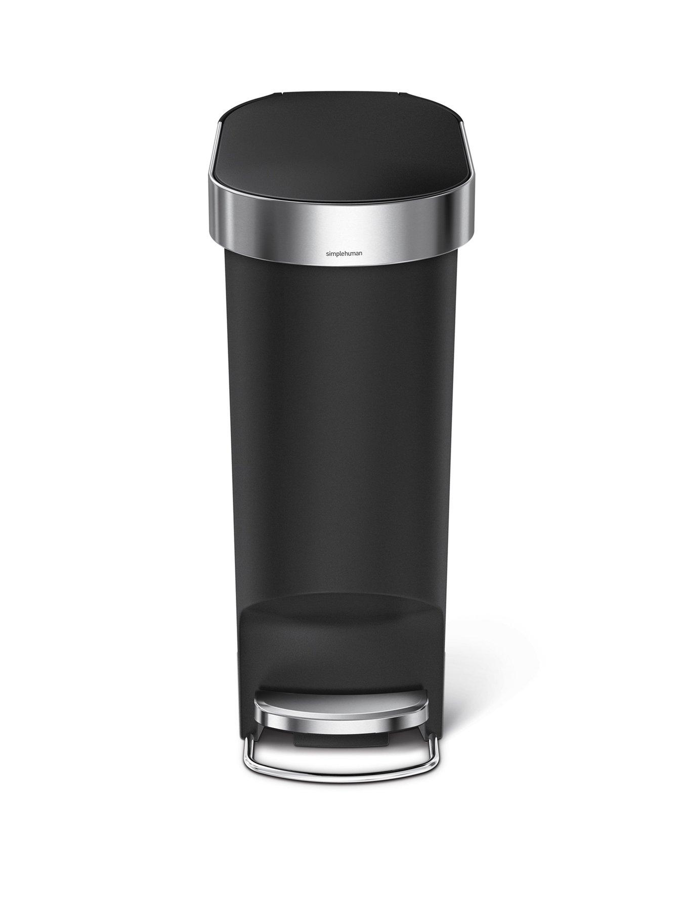 Image 2 of 7 of Simplehuman 40L Plastic Slim Pedal Bin With Liner Rim, Black