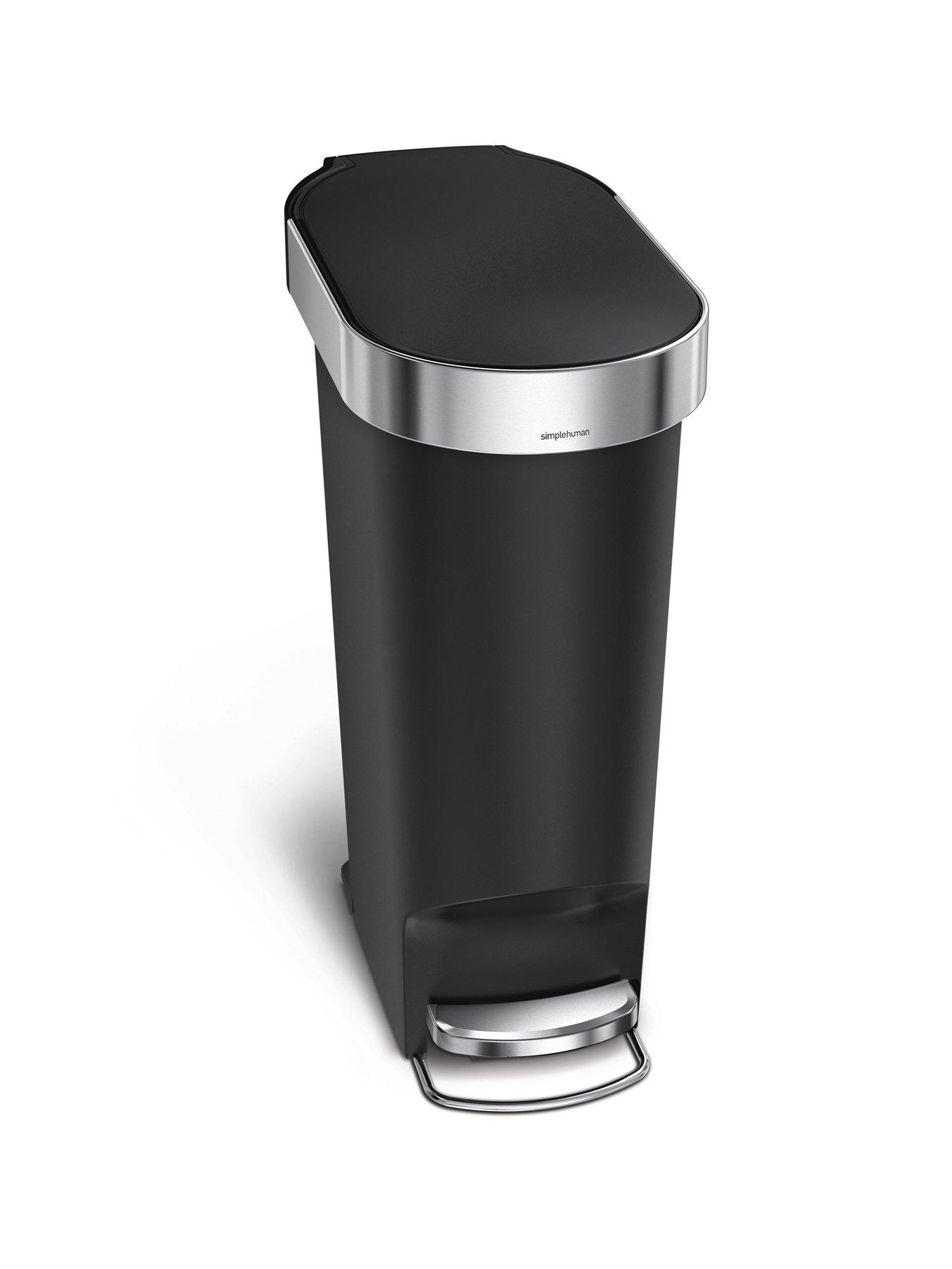 Image 3 of 7 of Simplehuman 40L Plastic Slim Pedal Bin With Liner Rim, Black