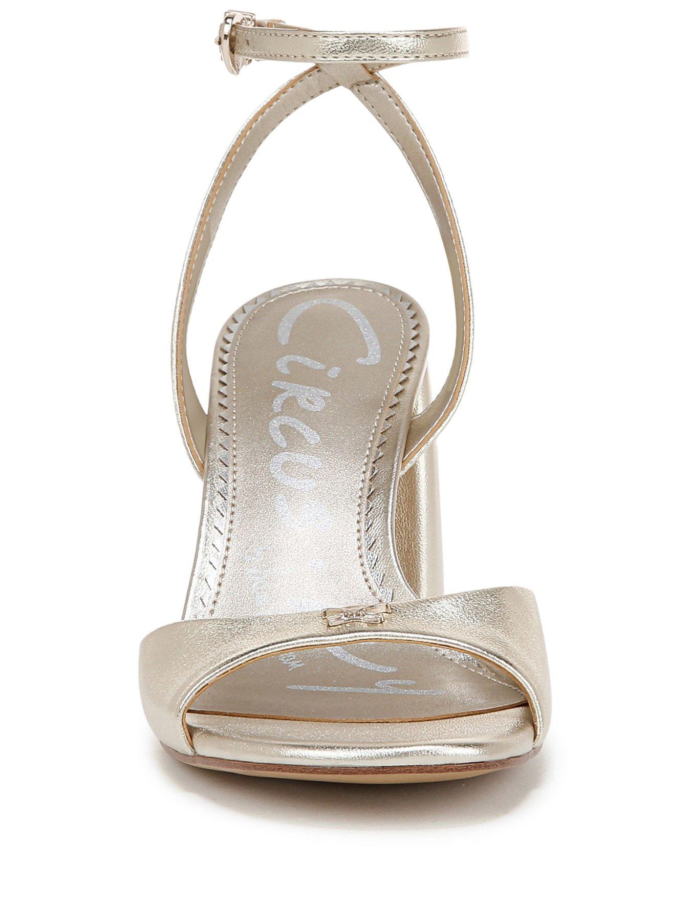 Image 2 of 5 of SAM EDELMAN Aria Ankle Strap Heeled Sandal - Gold