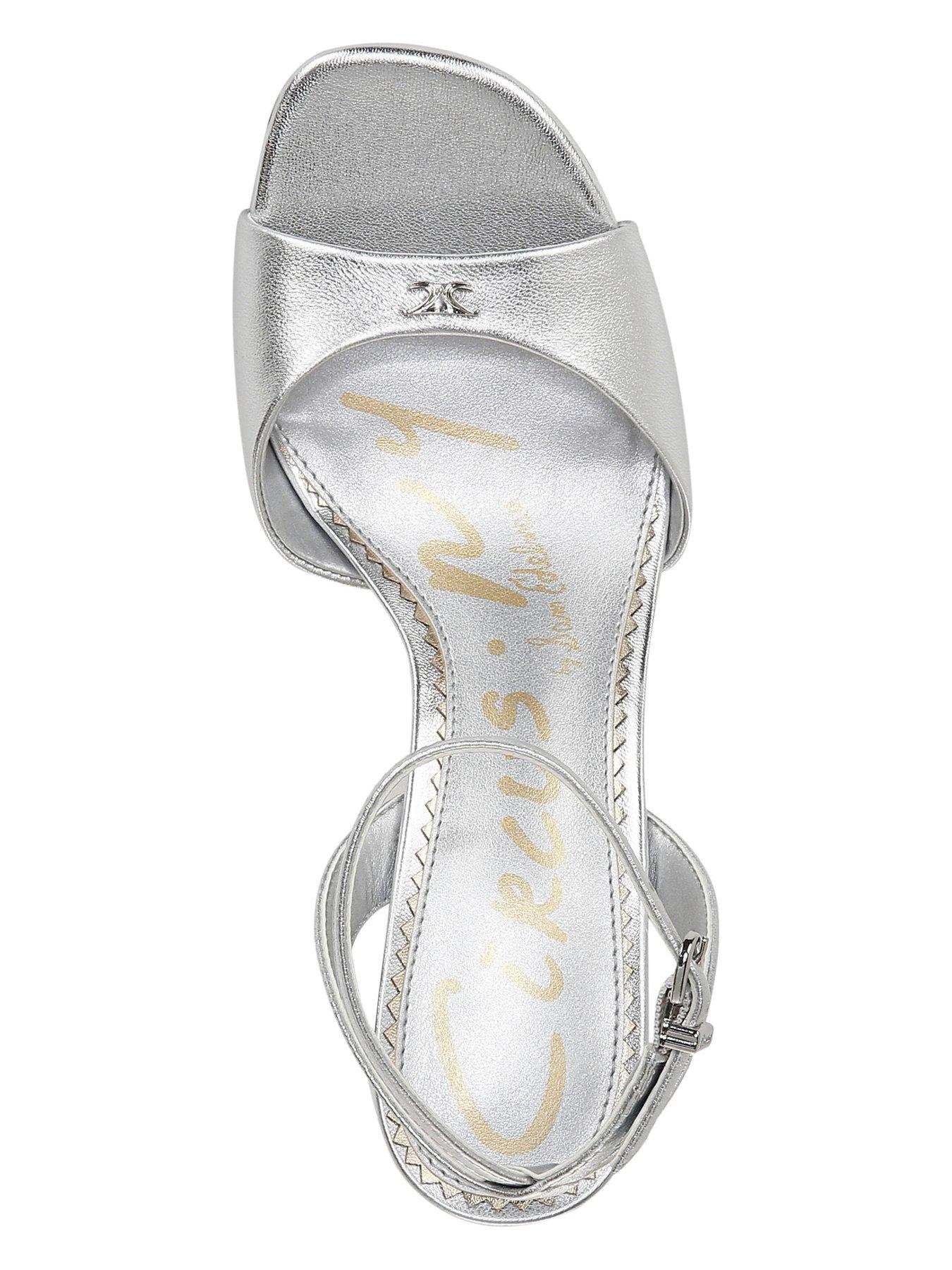 Image 4 of 5 of SAM EDELMAN Aria Ankle Strap Heeled Sandal - Silver