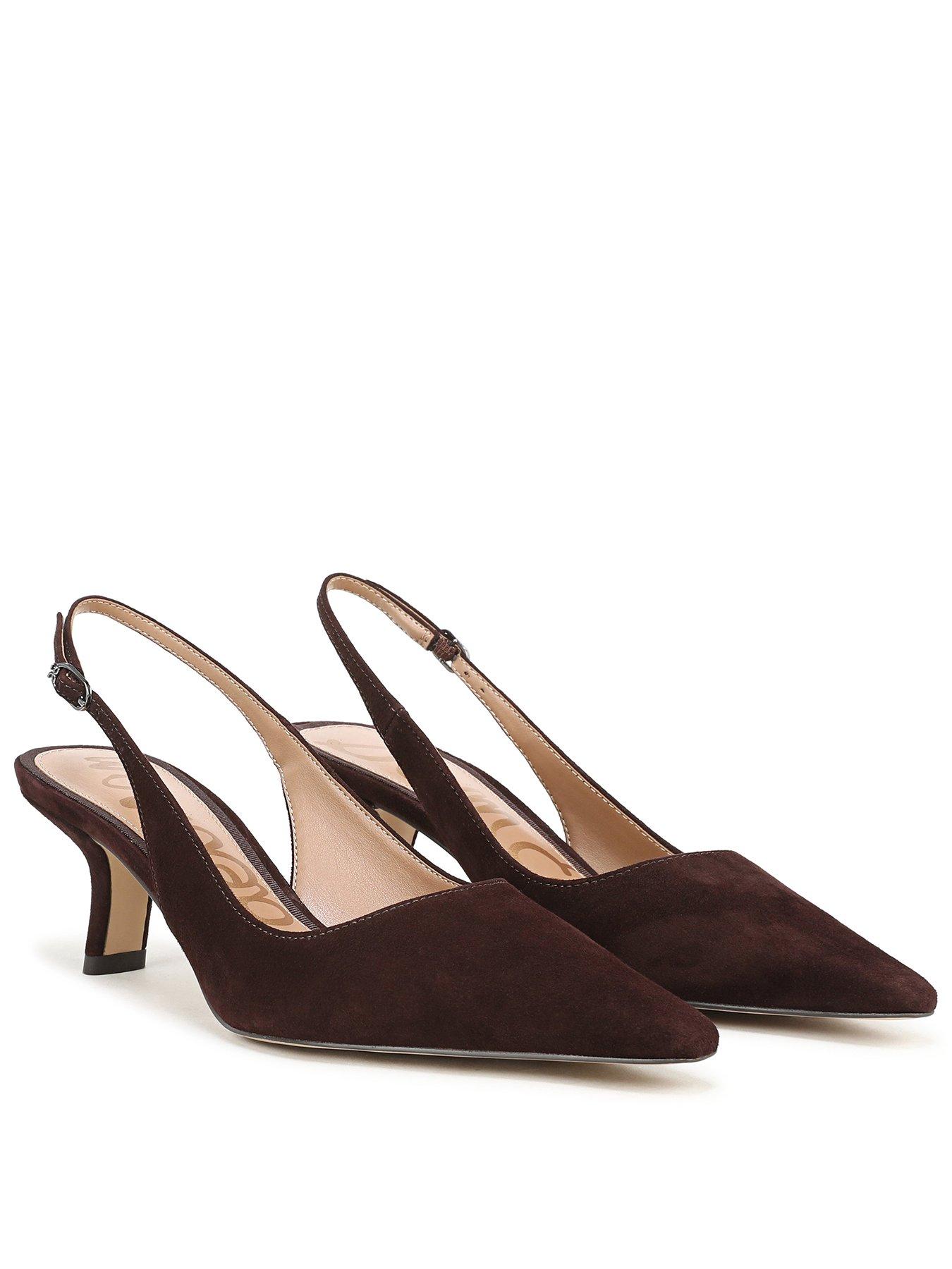 SAM EDELMAN Bianka Sling Back Heeled Pump - Brown