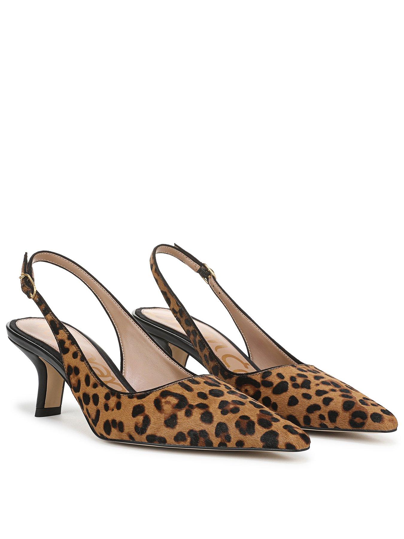 SAM EDELMAN Bianka Sling Back Heeled Pump - Leopard Print