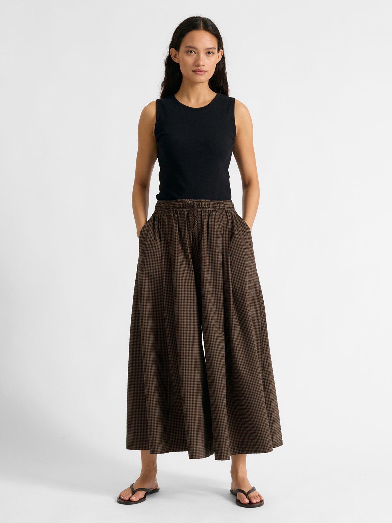Albaray Chocolate Gingham Culottes (rpt)