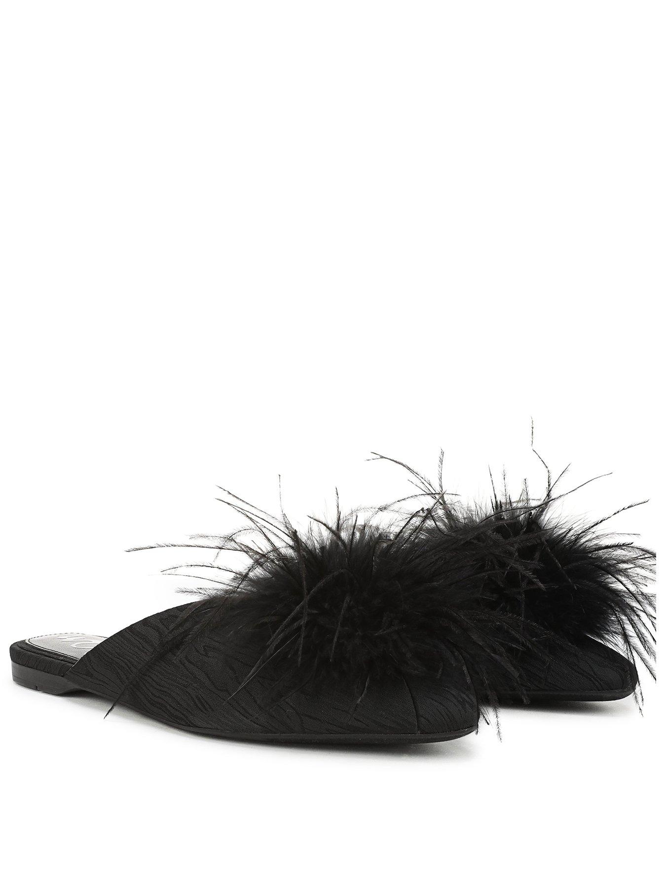 SAM EDELMAN Khai Feather Slip On Mule - Black