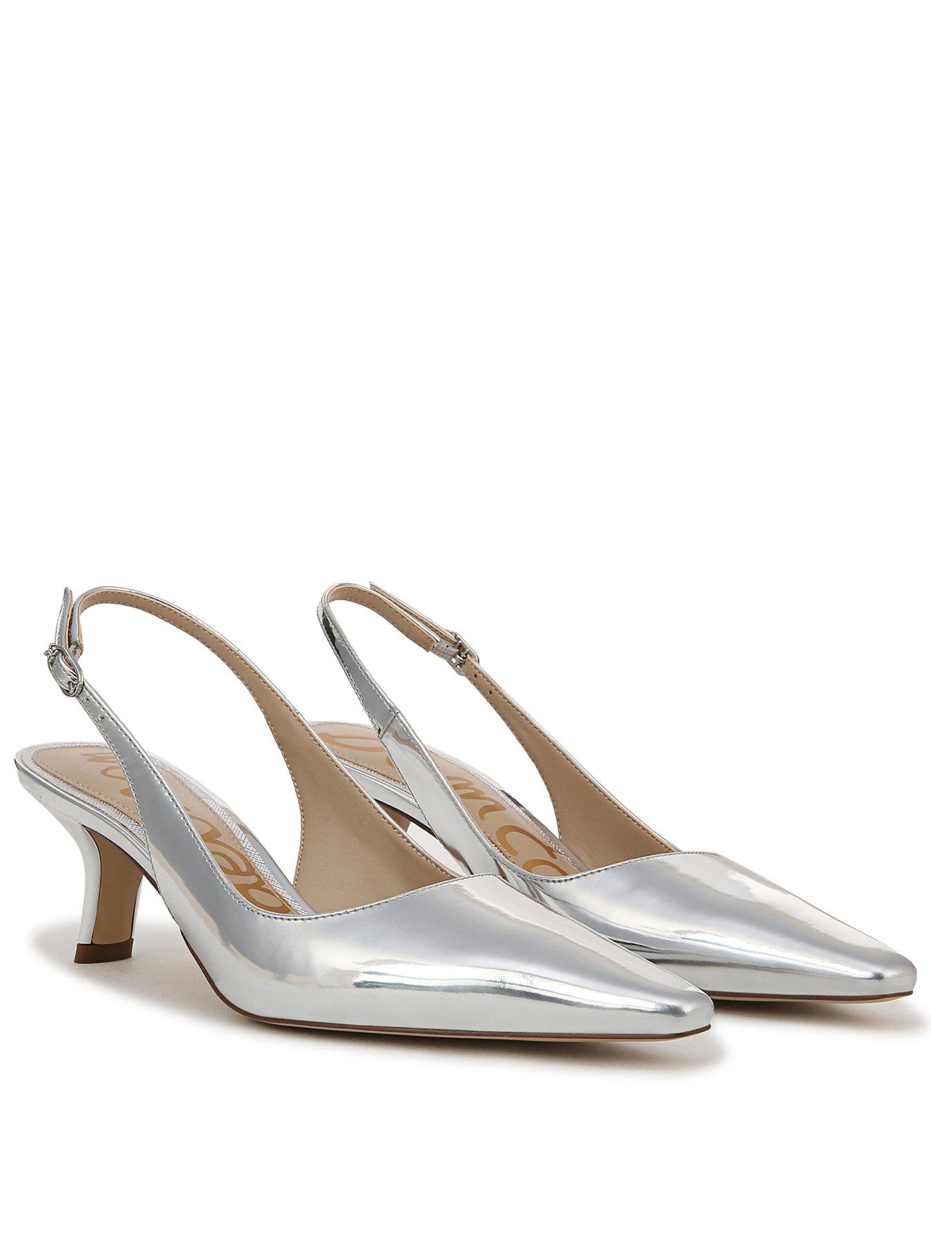 Image 1 of 5 of SAM EDELMAN Bianka Sling Back Heeled Pump - Silver