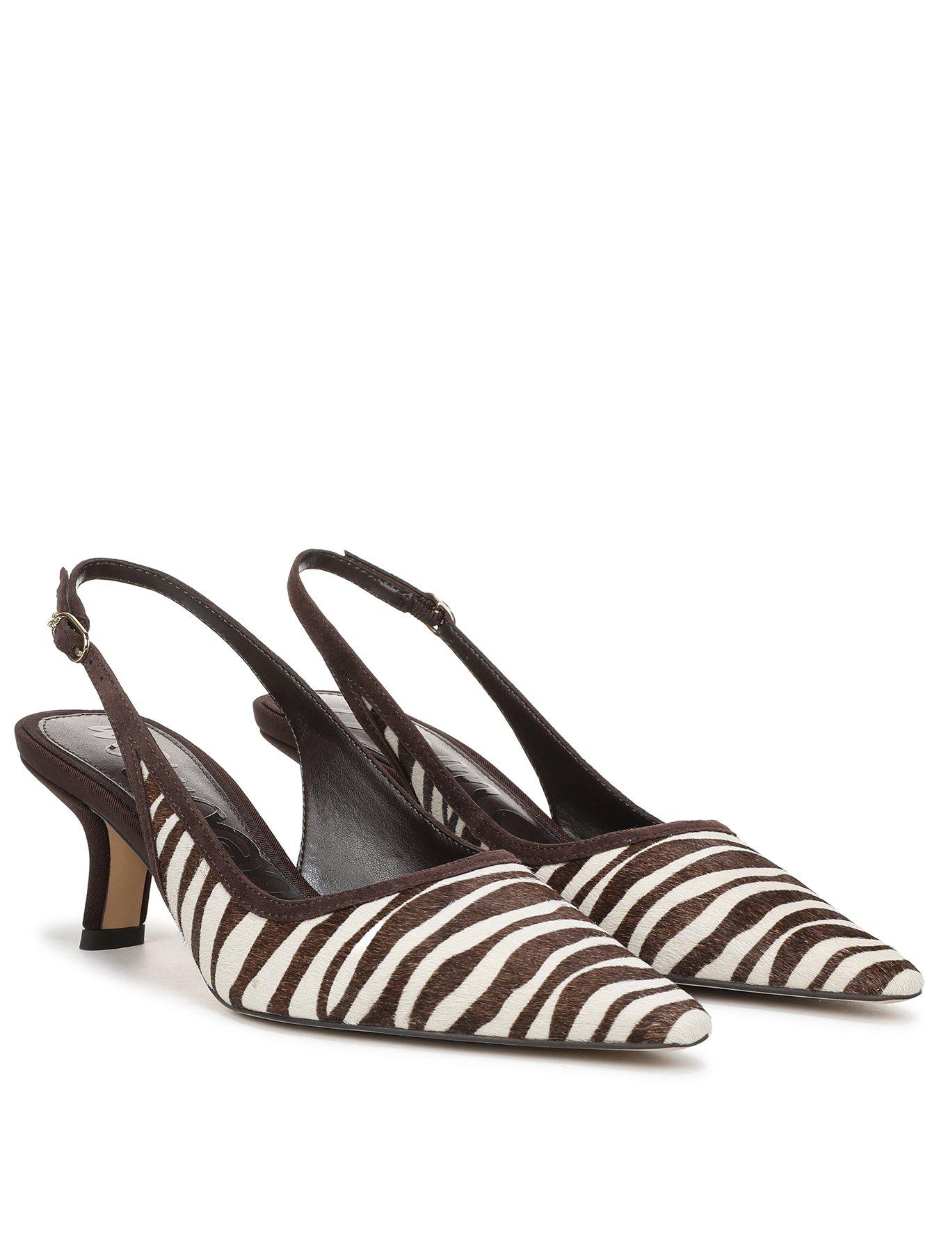 Image 1 of 5 of SAM EDELMAN Bianka Sling Back Heeled Pump - Brown Zebra Print