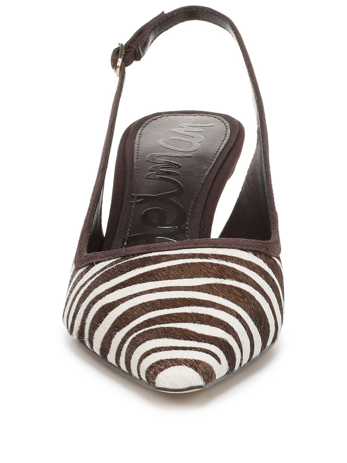 Image 2 of 5 of SAM EDELMAN Bianka Sling Back Heeled Pump - Brown Zebra Print