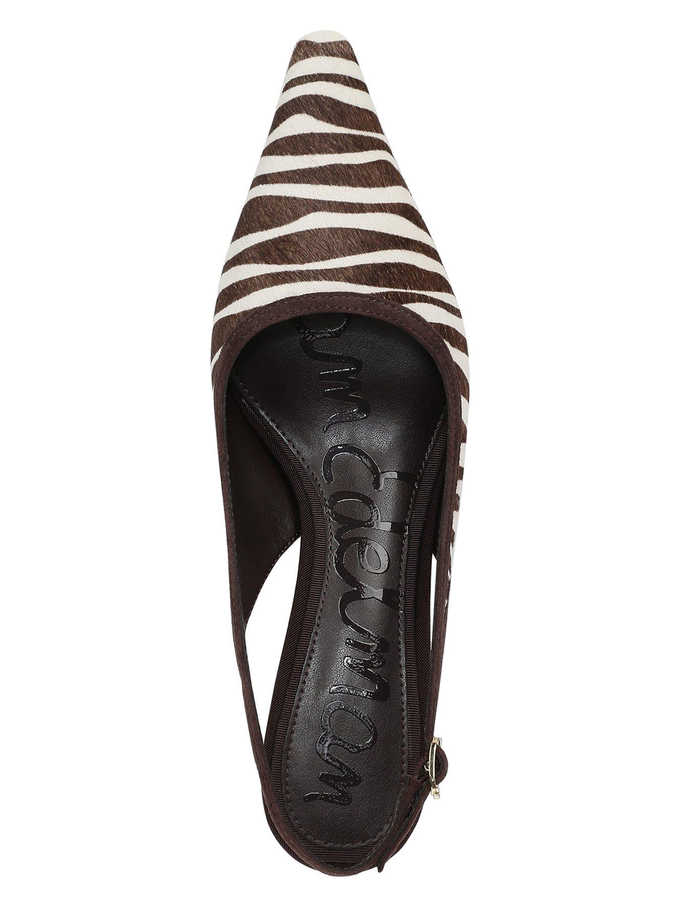 Image 4 of 5 of SAM EDELMAN Bianka Sling Back Heeled Pump - Brown Zebra Print