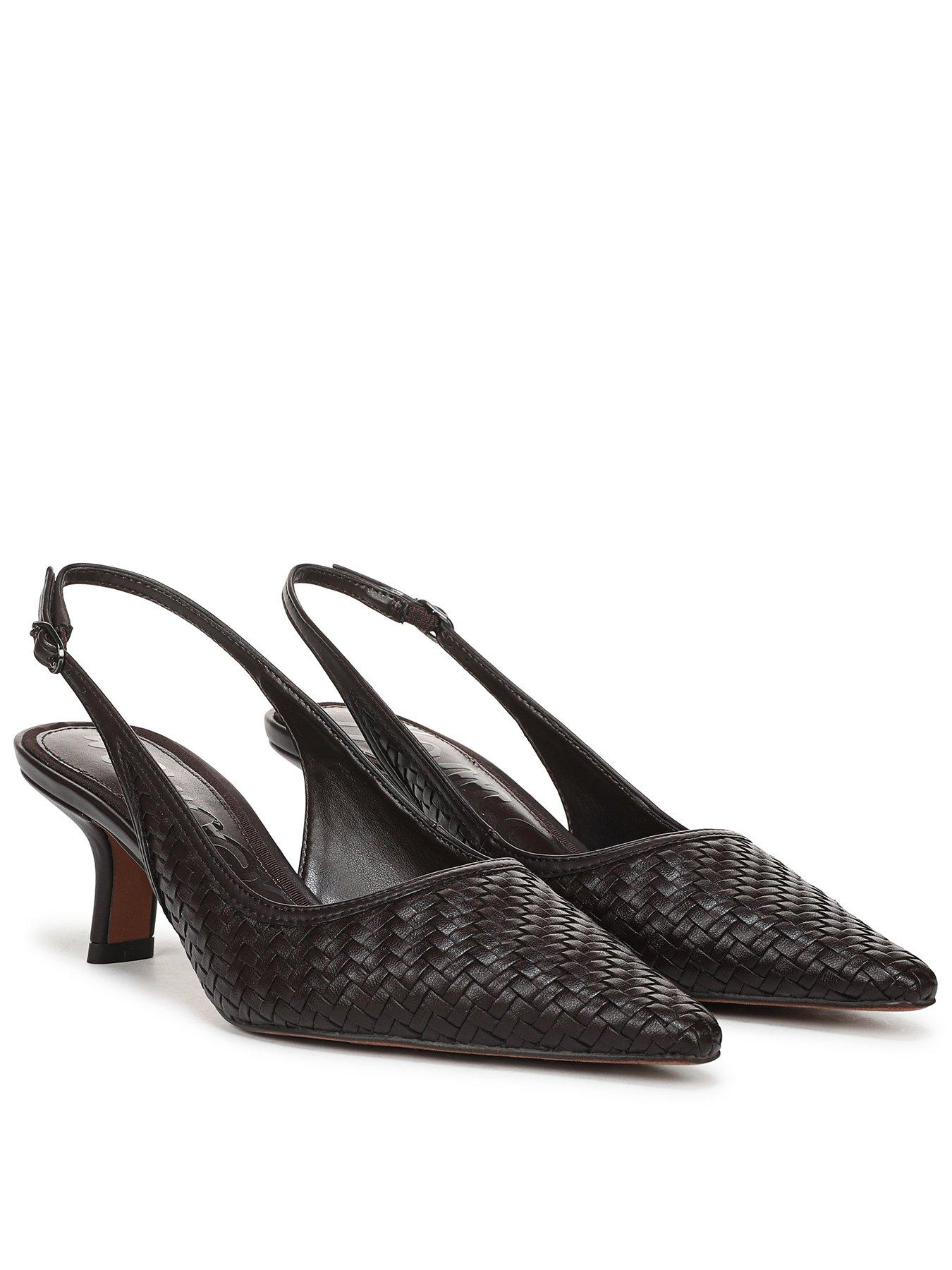 Image 1 of 5 of SAM EDELMAN Bianka Sling Weave Heeled Pump - Brown