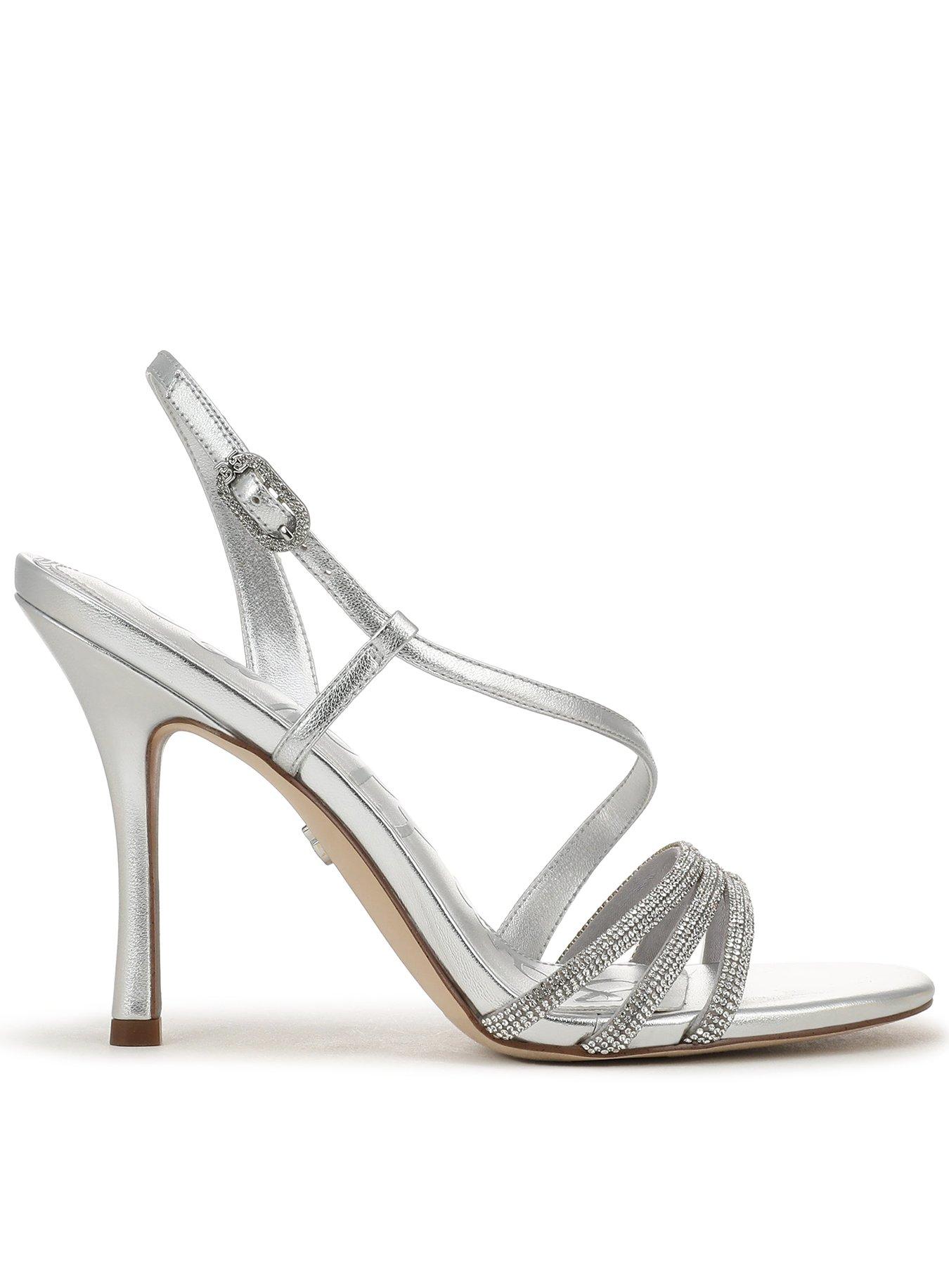 Image 1 of 6 of SAM EDELMAN Charli Glam Heeled Sandal - Silver