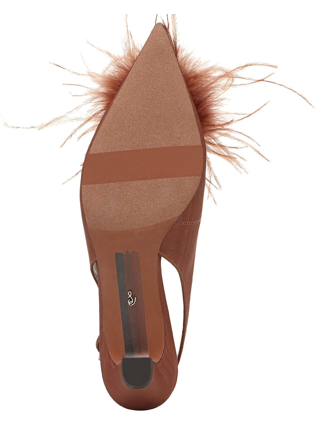 Image 5 of 5 of SAM EDELMAN Finch Feather Kitten Heel Pump - Bourbon