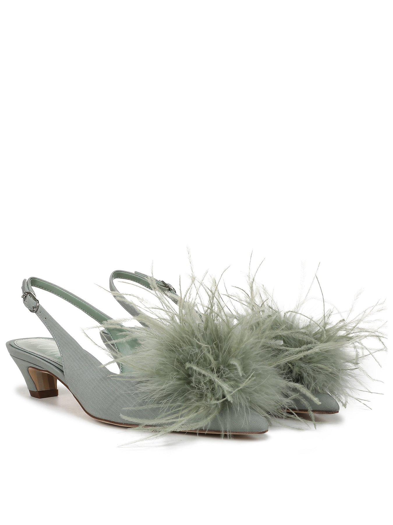 SAM EDELMAN Finch Feather Kitten Heel Pump - Sage