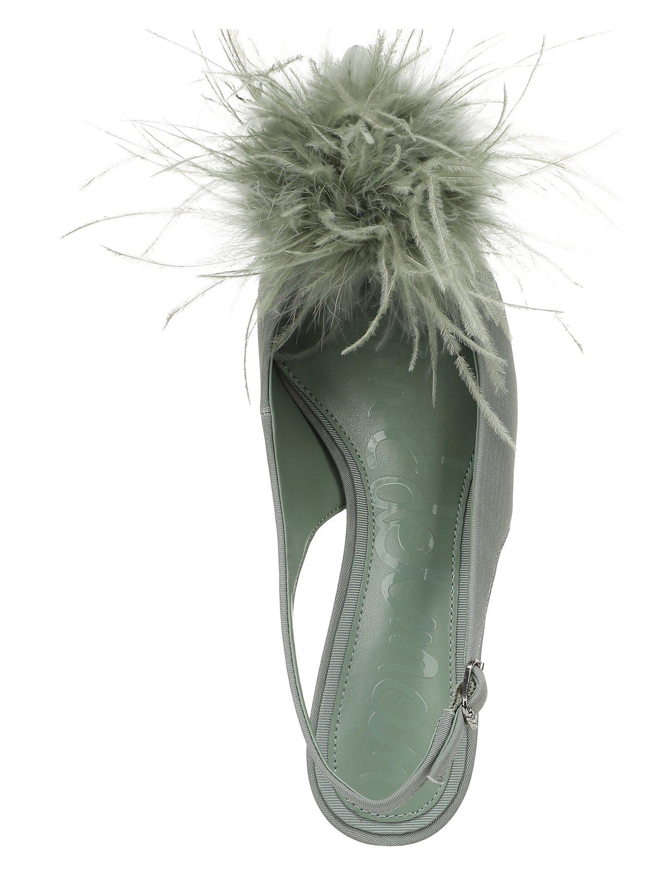 Image 4 of 5 of SAM EDELMAN Finch Feather Kitten Heel Pump - Sage