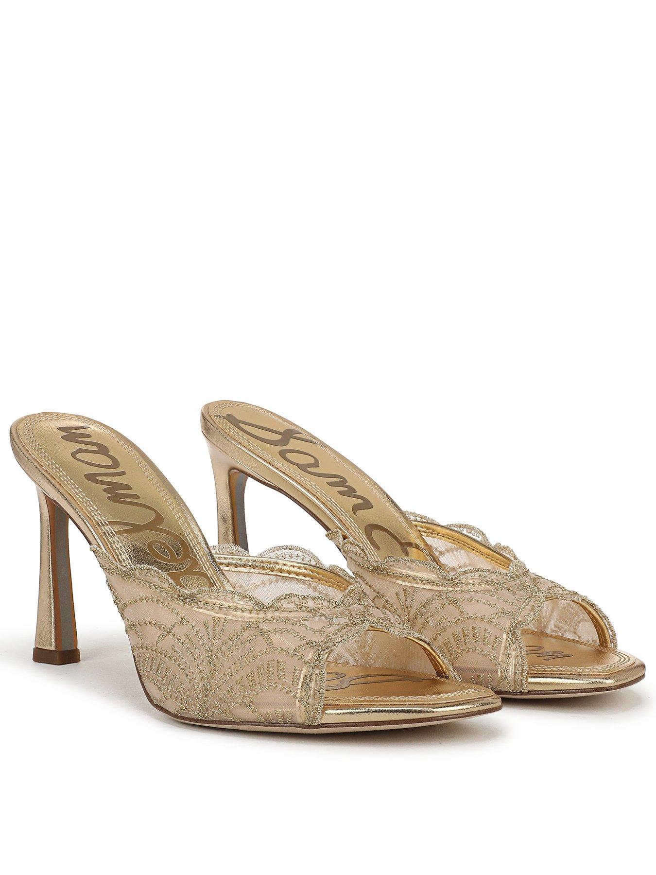 Image 1 of 5 of SAM EDELMAN Iva Heel Mule - Amber Gold