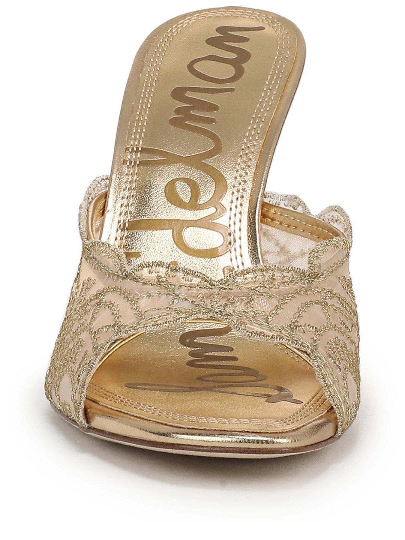 Image 2 of 5 of SAM EDELMAN Iva Heel Mule - Amber Gold