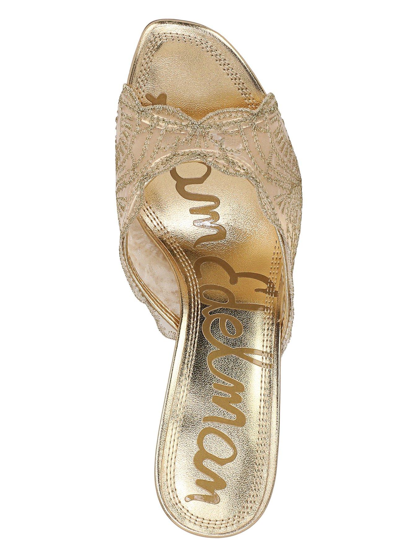Image 4 of 5 of SAM EDELMAN Iva Heel Mule - Amber Gold
