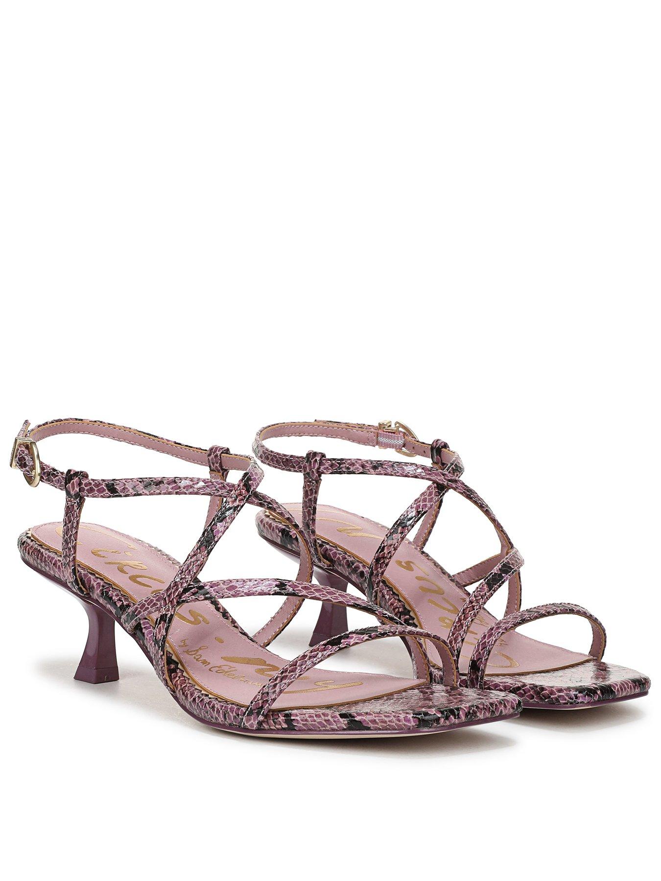 SAM EDELMAN Jasmine Strappy Heel Sandal - Lilac Snake Print