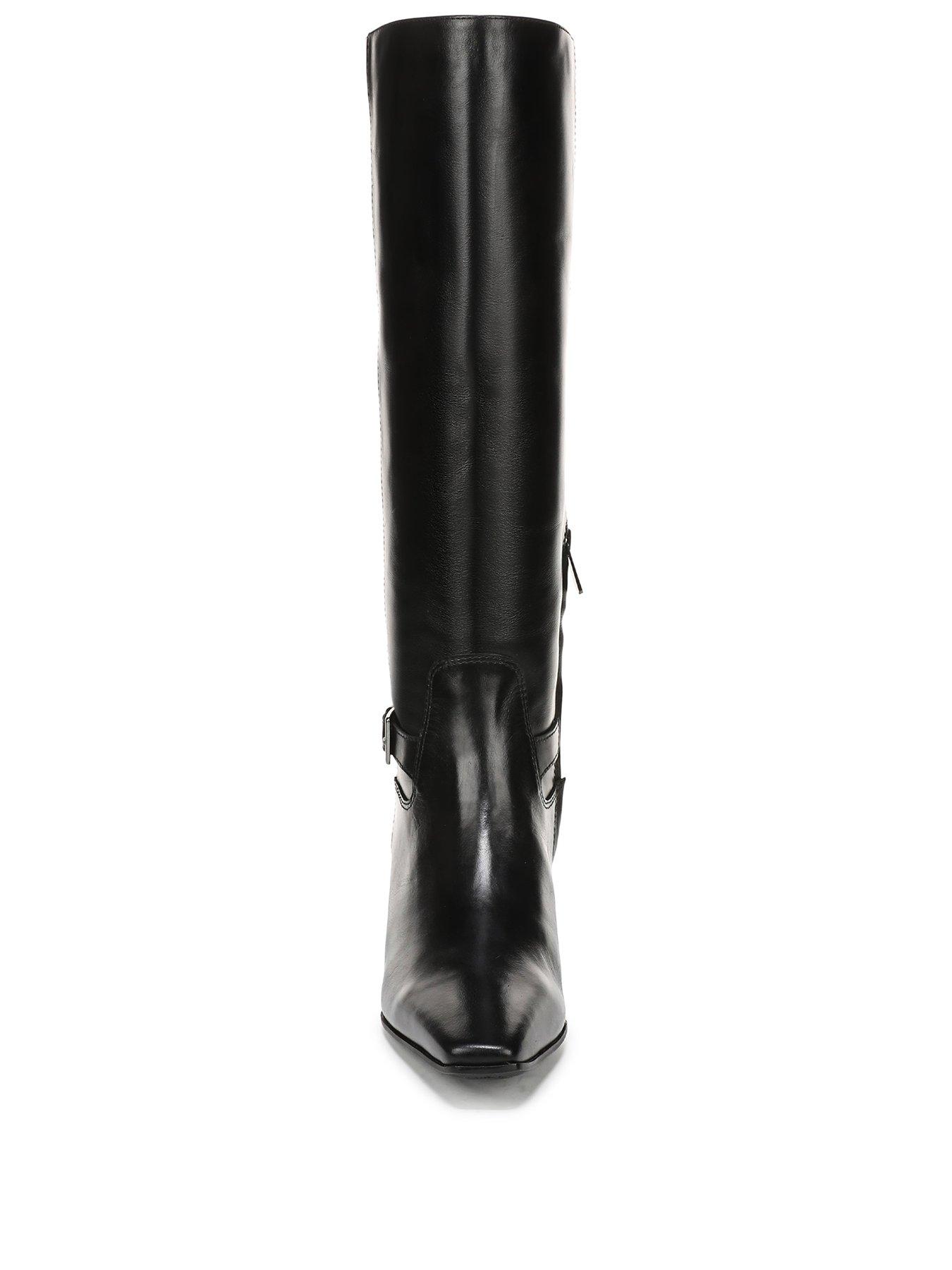 Image 2 of 6 of SAM EDELMAN Haisley Knee High Block Heel Cow Boy Boot - Black