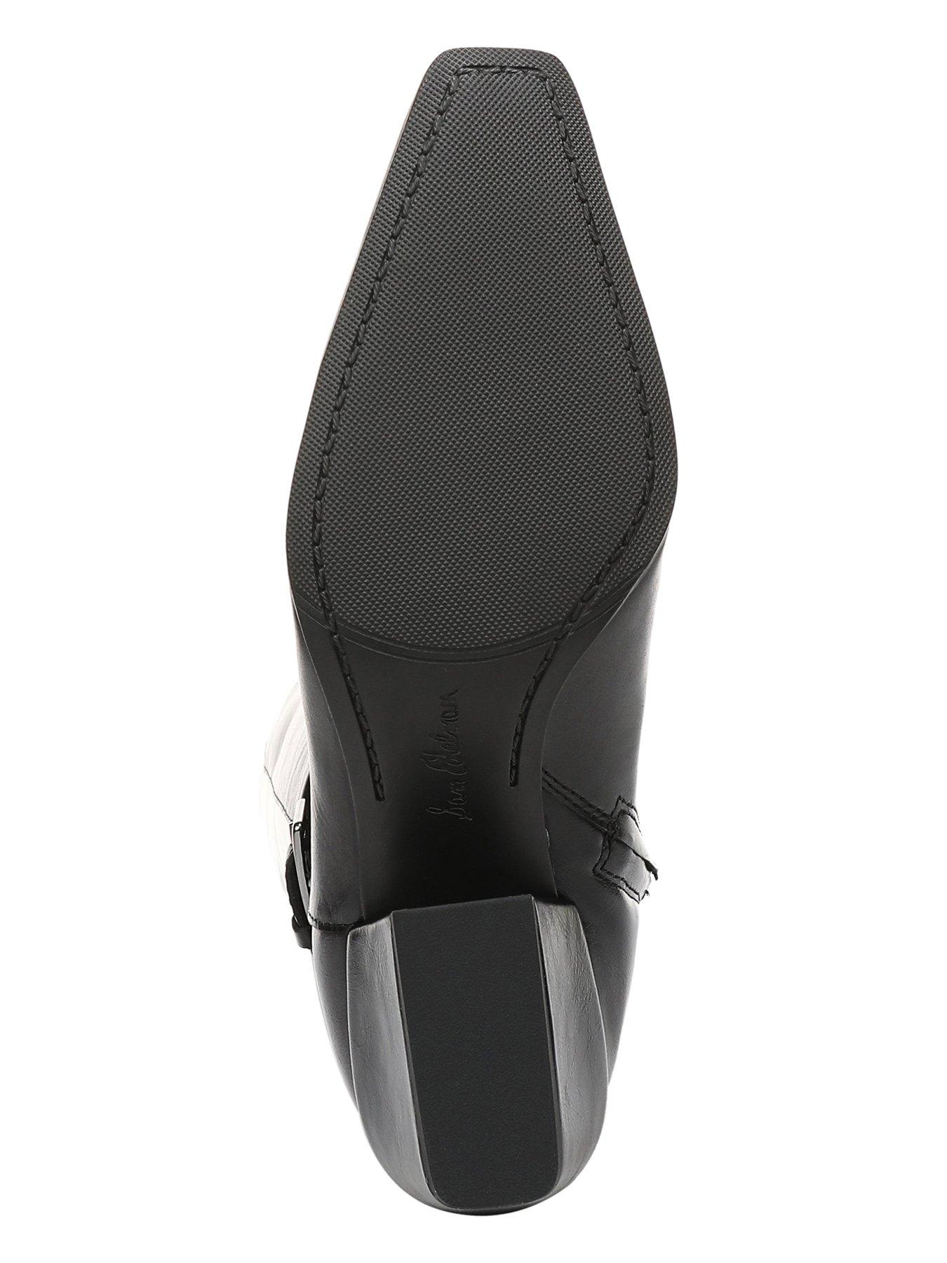 Image 5 of 6 of SAM EDELMAN Haisley Knee High Block Heel Cow Boy Boot - Black