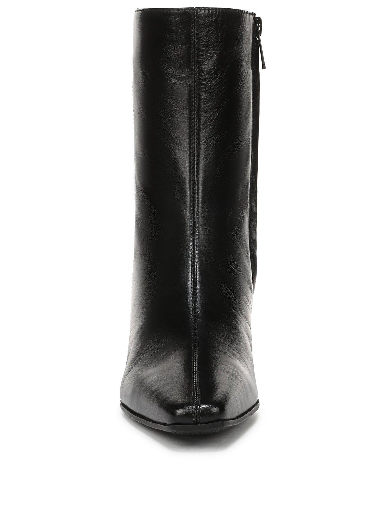 Image 2 of 6 of SAM EDELMAN Harmony Block Heel Ankle Cow Boy Boot - Black