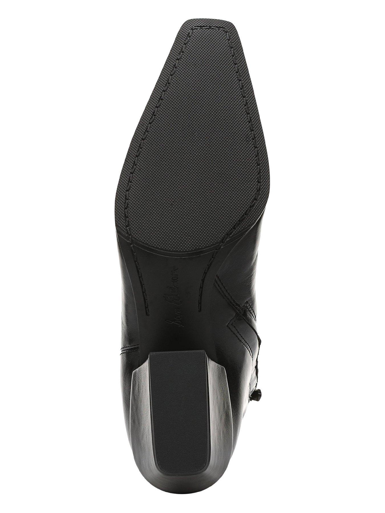 Image 5 of 6 of SAM EDELMAN Harmony Block Heel Ankle Cow Boy Boot - Black