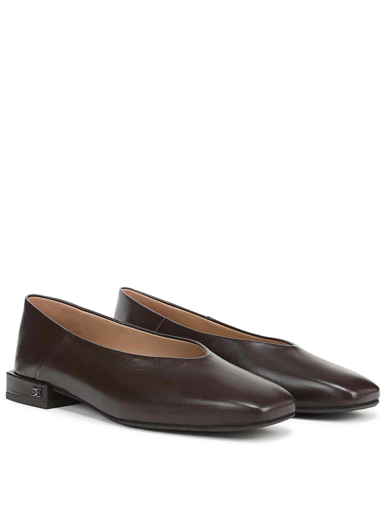 SAM EDELMAN Kasey Block Heel Square Toe Pump - Brown